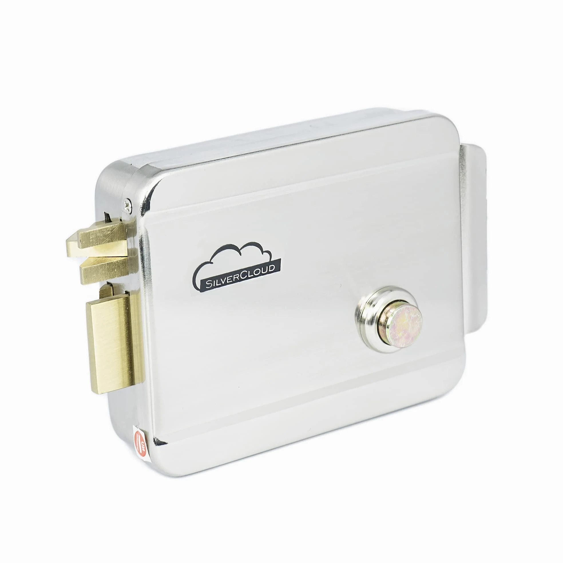 Cerradura eléctrica con cilindro para puerta SilverCloud YR300 Diestro, 12V, Normal Close Fail-Secure, acero inoxidable, desbloquear el botón, para Sistema de Control Acceso Puerta Entrada