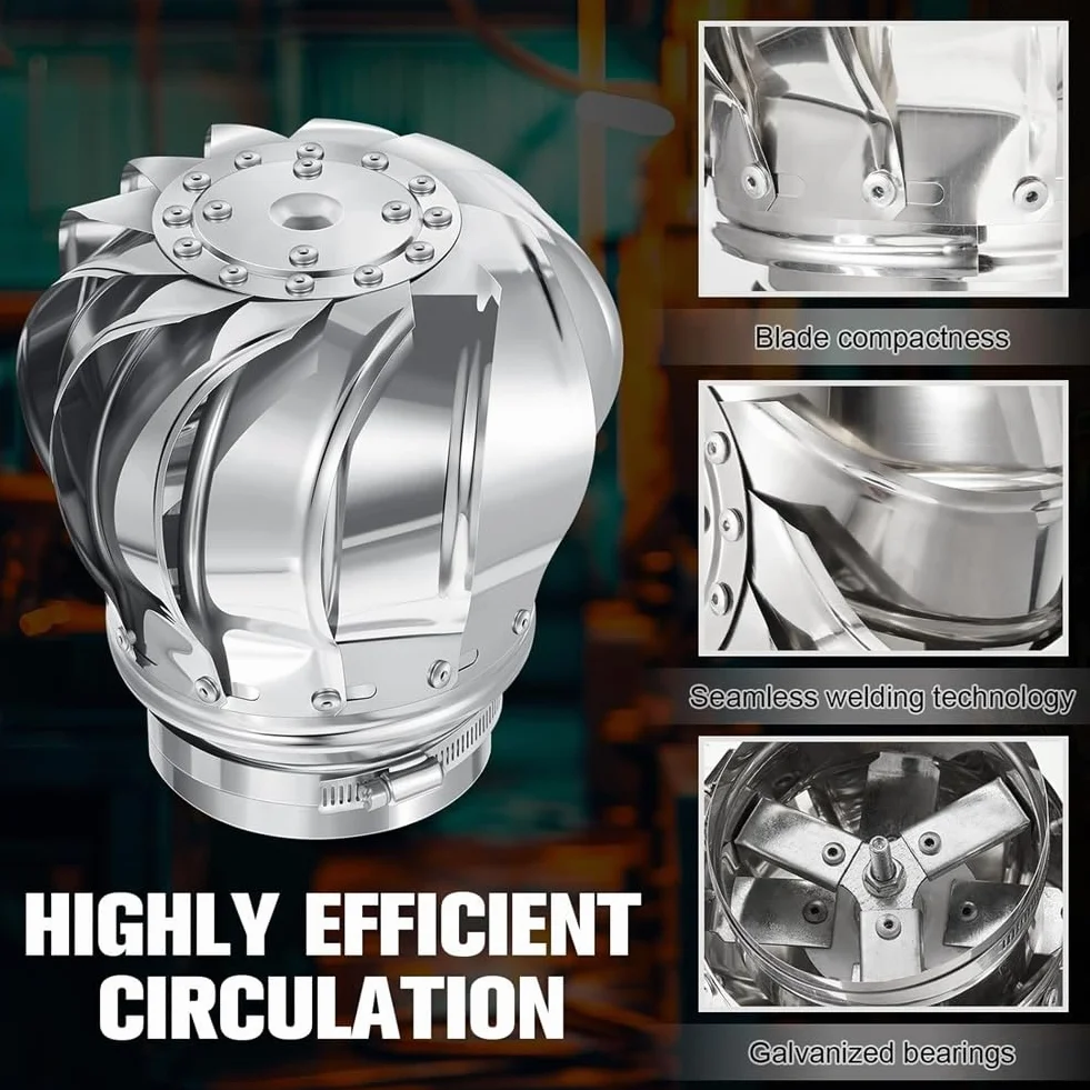 2 ventiladores de techo de 110 mm sin accionamiento, turbinas eólicas, ventilación de ático para casas, fábricas, áticos, granjas, ventiladores a prueba de fugas