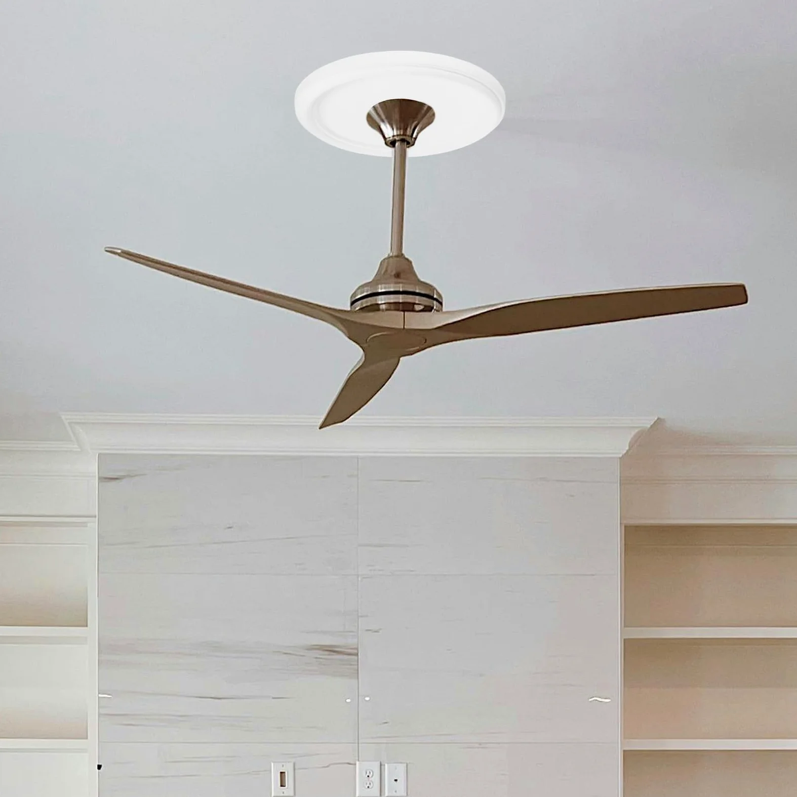Colgante Araña Medallón Redondo Blanco de Poliuretano para Ventilador y Luz de Techo, Diseño Versátil Fácil Instalación, Acabado Elegante para Decoración del Hogar en Dormitorios
