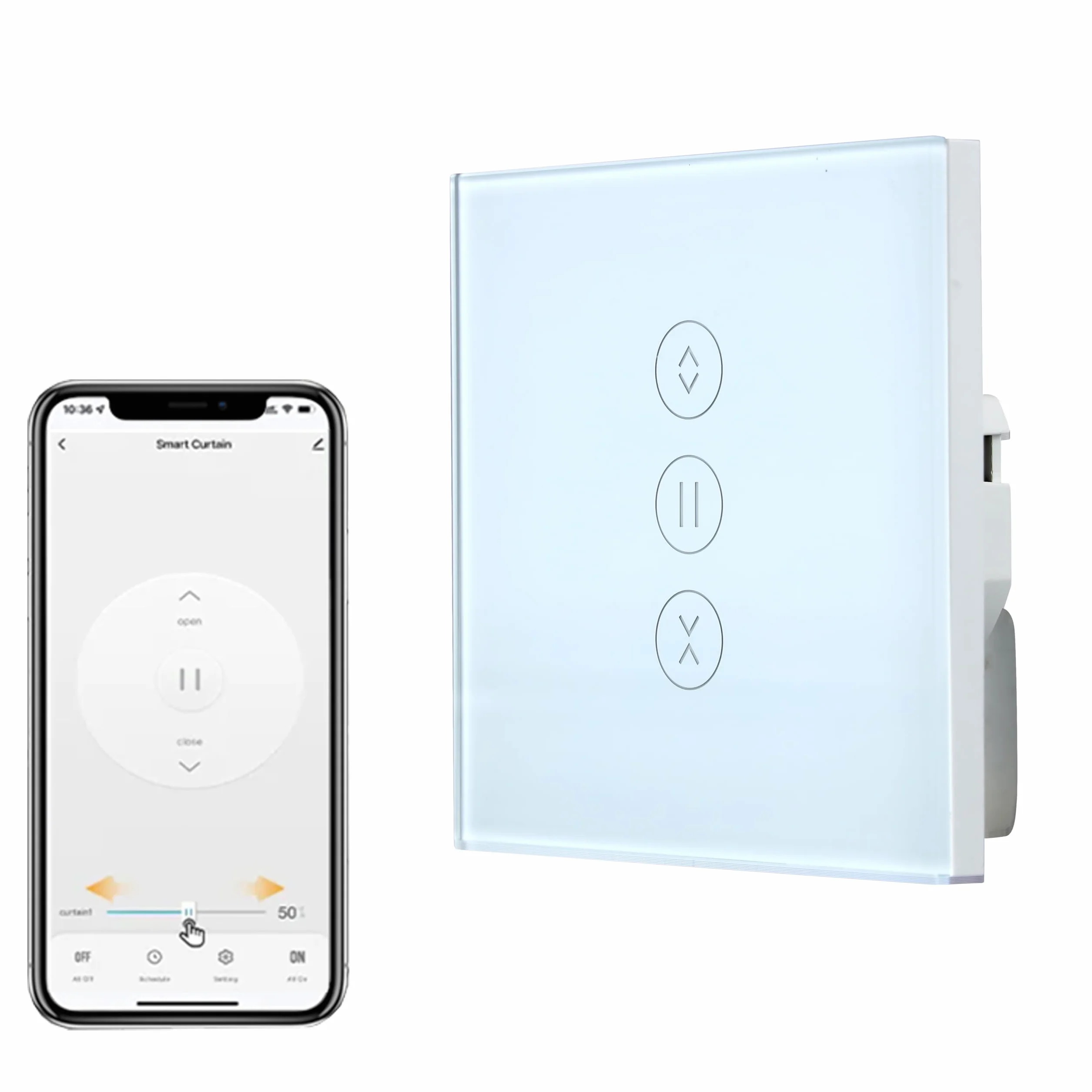 Interruptor de persiana WiFi, 1 unidad Smart Rolladen Temporizador de persianas, interruptor WiFi con control porcentual, control de persianas Smart Home, compatible con Alexa, Google, etc