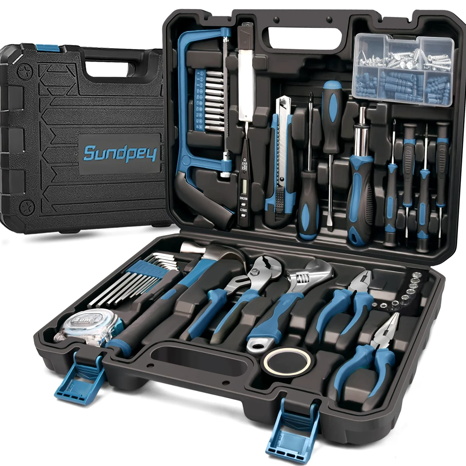 Sundpey Caja Herramientas Completa 148 Piezas - Juego de Herramientas Completa - Kit Herramientas de Mano Maletín Herramientas Portátil Para Hogar o Garaje, Azul
