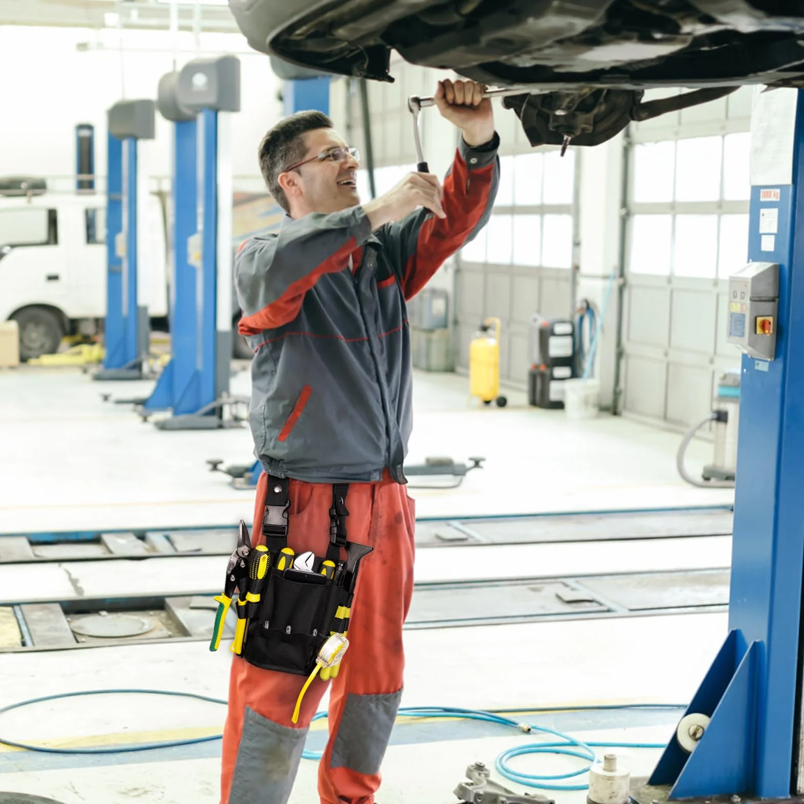 Funda de Herramientas con Clip para cinturón Alrededor de la Pierna, Bolsa de reparación Multifuncional para electricistas, Mini Organizador para carpinteros y construcciones automotrices