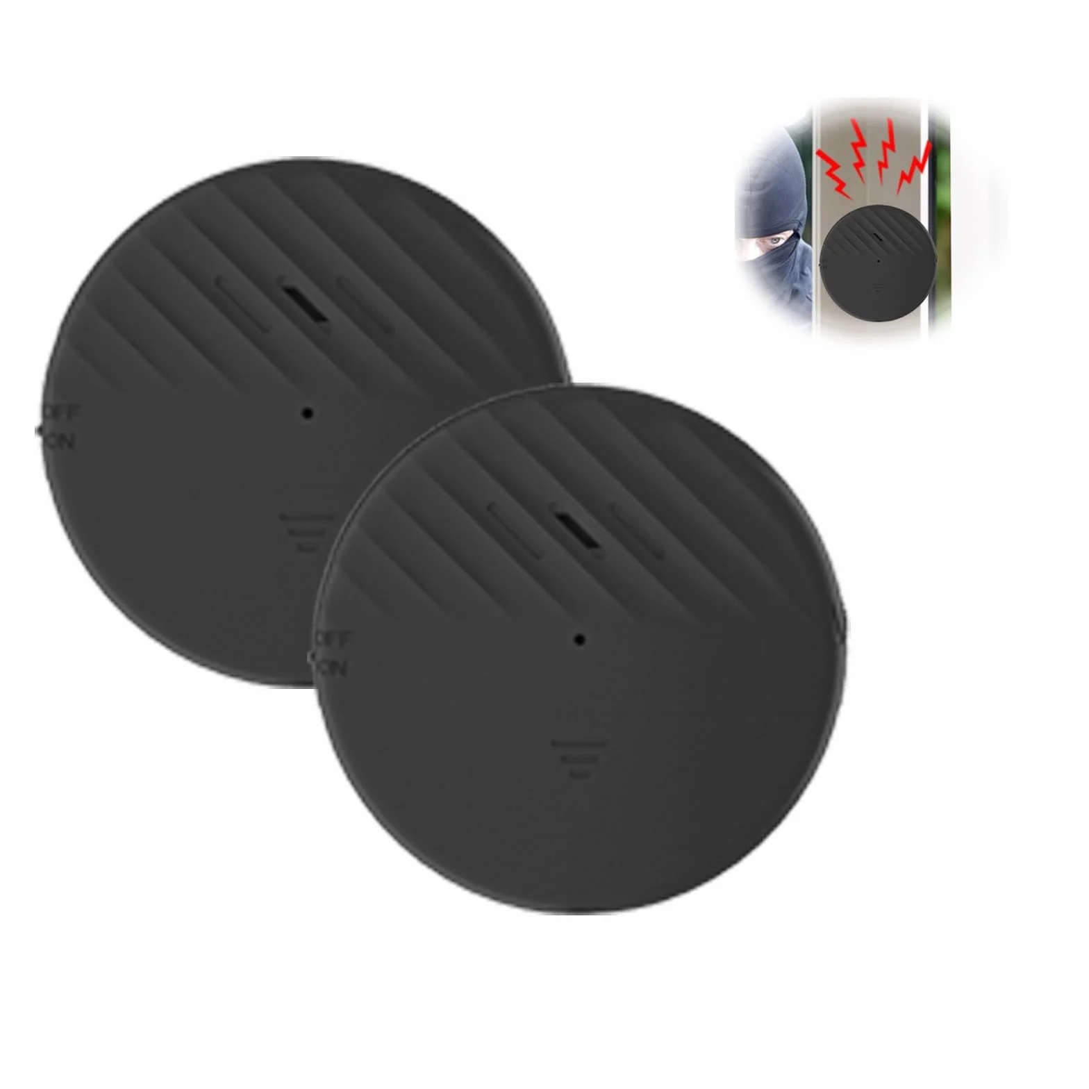 2 PCS Alarma Puerta,sensores de vibración Inteligentes WiFi, Alarma de Sensor de Rotura de Cristal de Ventana, para monitorear el Estado de Todas Las Puertas y Ventanas
