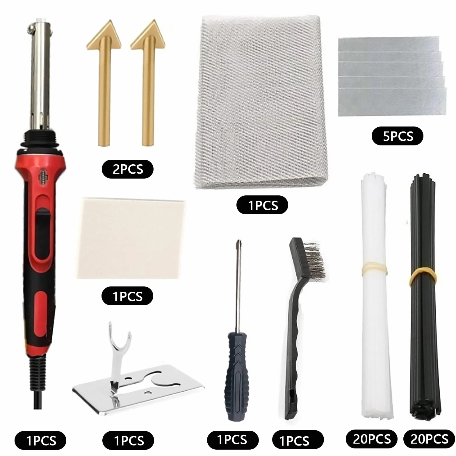 Soldadura de Plástico Kit, Juego de Soldadura de Plástico,Soldador de Plástico,Soldador para Coches,Juego de Reparación,Para Bricolaje, Artesanía, Reparación Superficies, Parachoques, Kayak