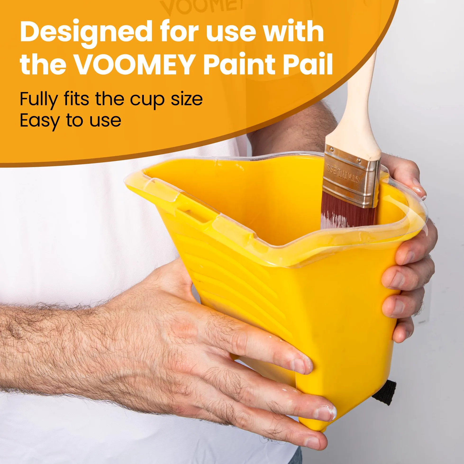 VOOMEY Juego de 24 revestimientos de cubo de pintura, juego de revestimientos desechables de plástico para vasos de pintura, capacidad para hasta un cuarto de galón de pintura o manchas