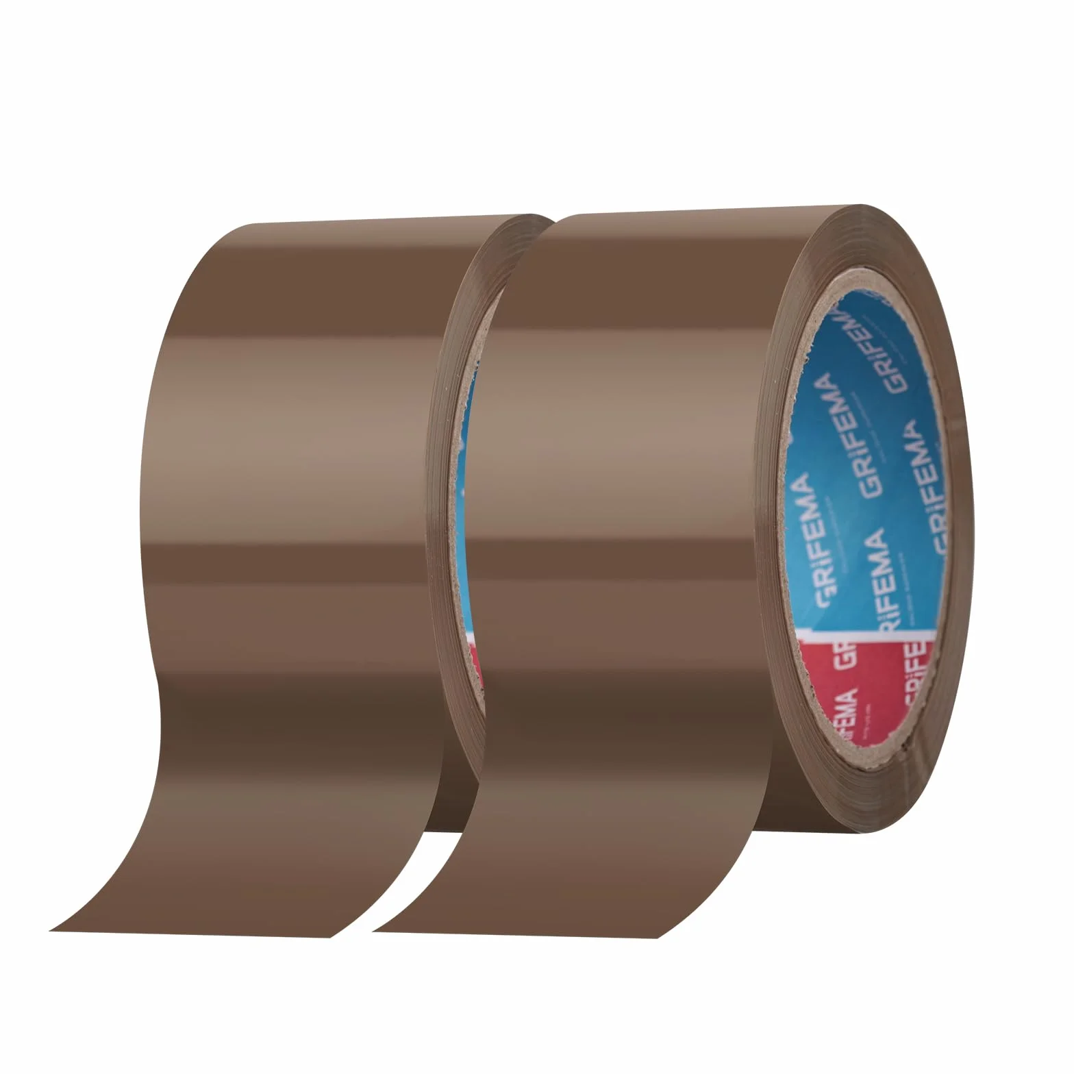 GRIFEMA GA4004-2, Cinta de Embalaje Silenciosa para Embalar Cajas de Cartón para Envíos y Mudanzas, 66 m x 50 mm, 2 Rollos, Marrón