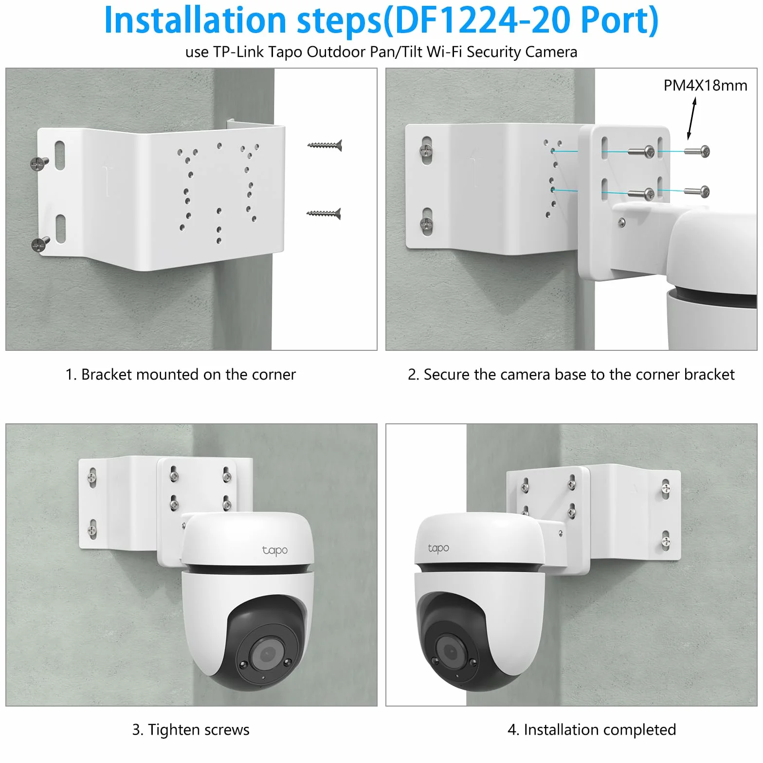 Soporte de esquina para TP-Link Tapo C520WS, soporte ajustable para cámara de vigilancia Tapo C500, soporte de pared de metal para cámara Tapo C510W/C530WS/C501GW/C51A/C52A/TC40/TC41/TC40GW