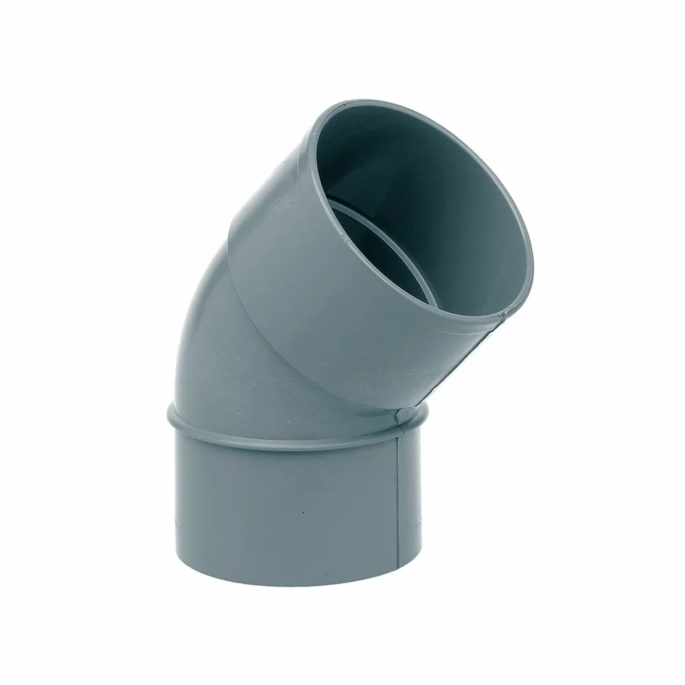 Codo PVC 45 Grados para Tubería – Curva de PVC Presión Agua Potable y Desague – 32mm a 250mm – Conexión Sólida (75 mm)