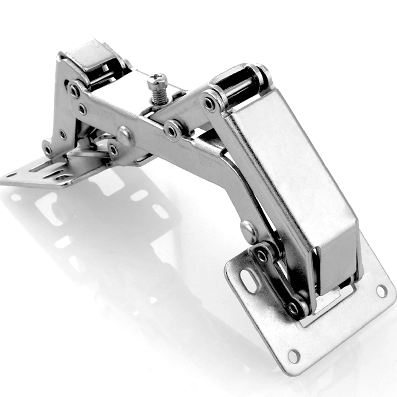 Bisagra de puerta Bisagras de ángulo de resorte sin orificio de perforación for gabinete Hardware de muebles de tablero grueso Bisagras de gabinete de esquina Cierre suave Superposición completa