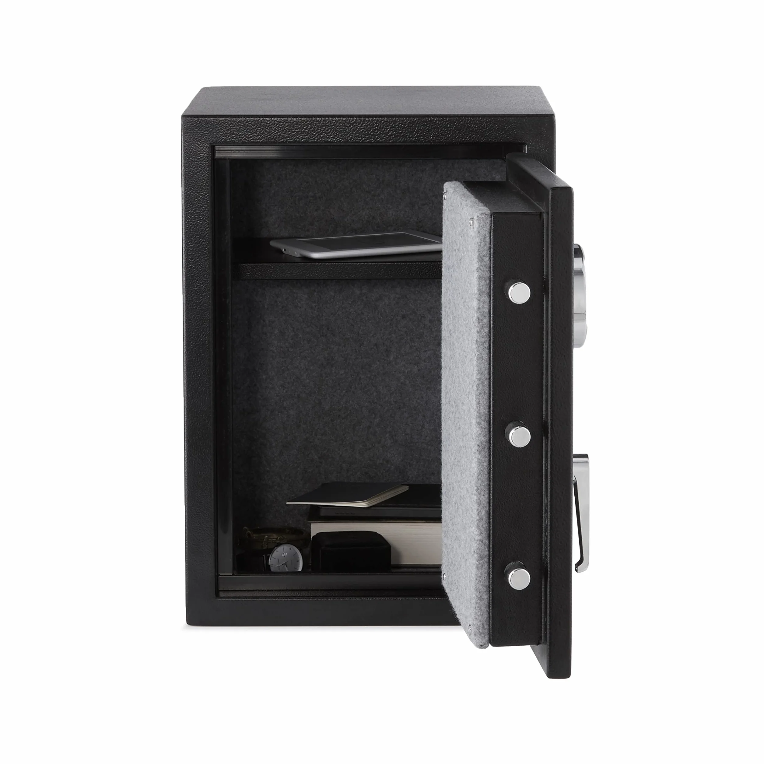 Amazon Basics Caja fuerte resistente a incendios, con teclado electrónico programable, 35 l, negro, 36 x 35 x 50 cm (ancho x prof. x alto)