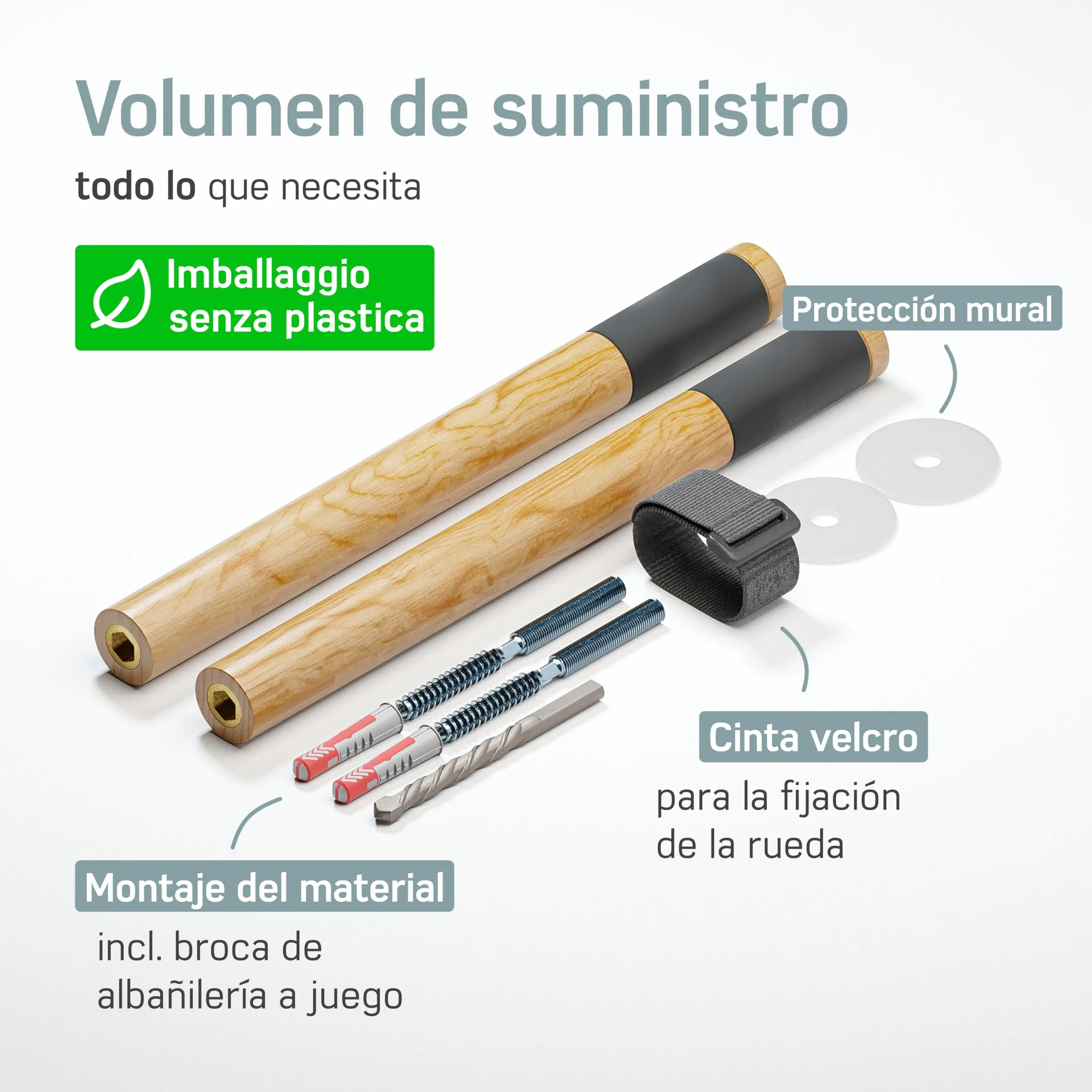 Borgen Soporte bicicletas pared madera roble noble para bicicletas carretera mtb ciudad