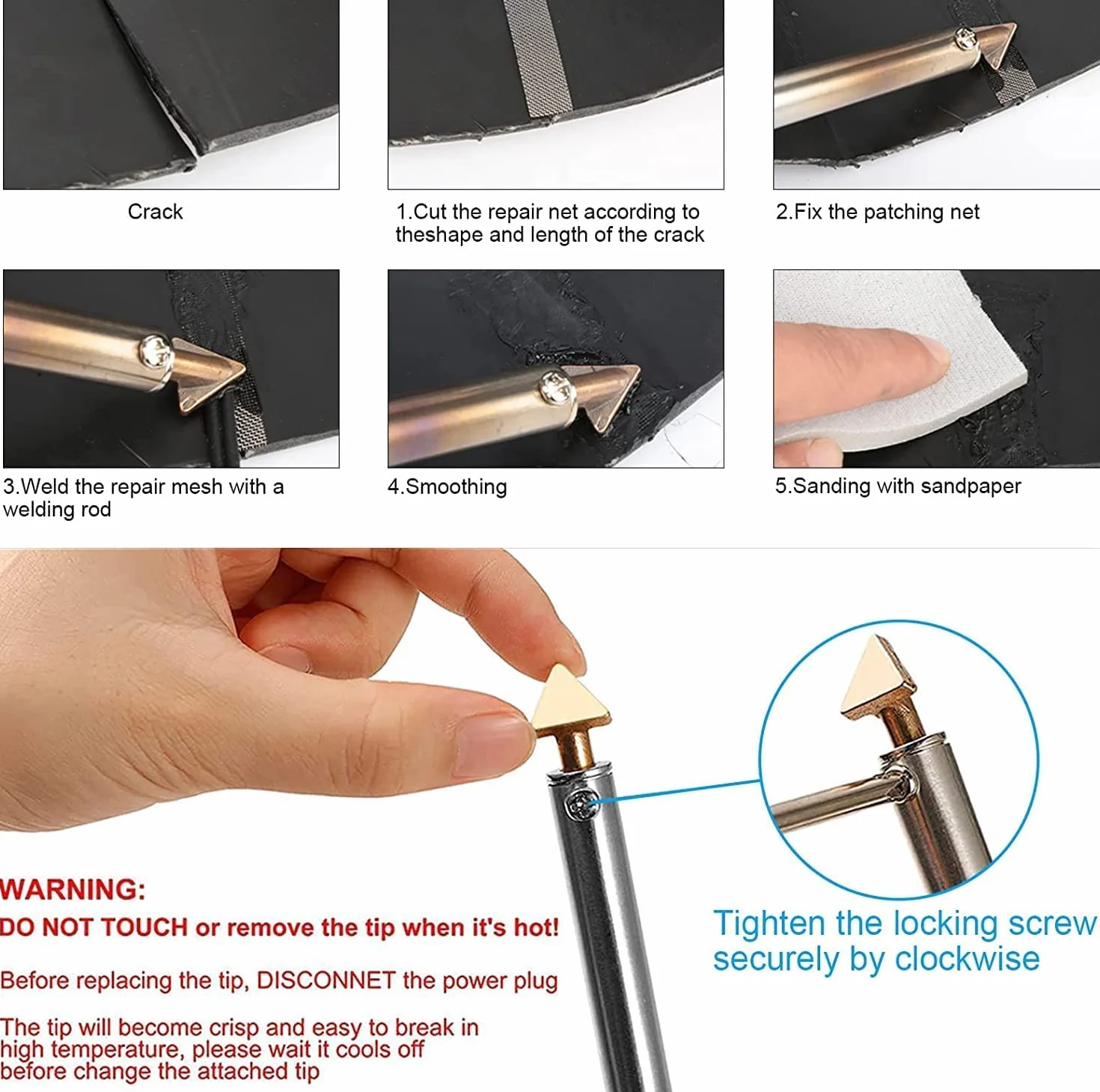 Soldadura de Plástico Kit, Juego de Soldadura de Plástico,Soldador de Plástico,Soldador para Coches,Juego de Reparación,Para Bricolaje, Artesanía, Reparación Superficies, Parachoques, Kayak
