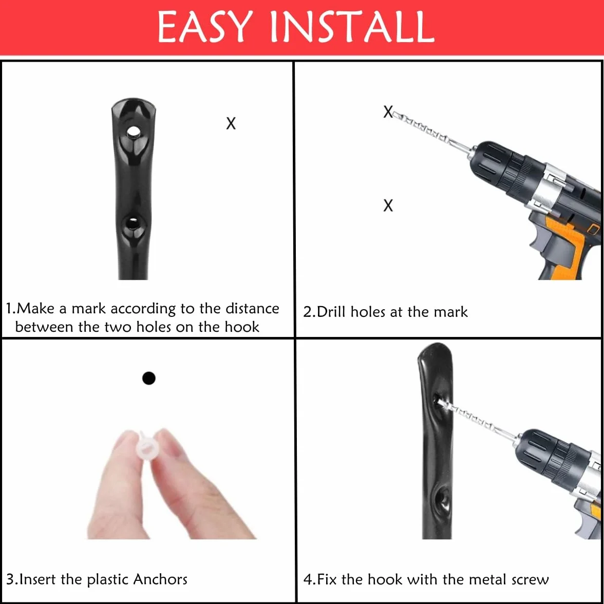 Ganchos de garaje 6 unidades ganchos de utilidad duraderos para colgar objetos soportes de pared