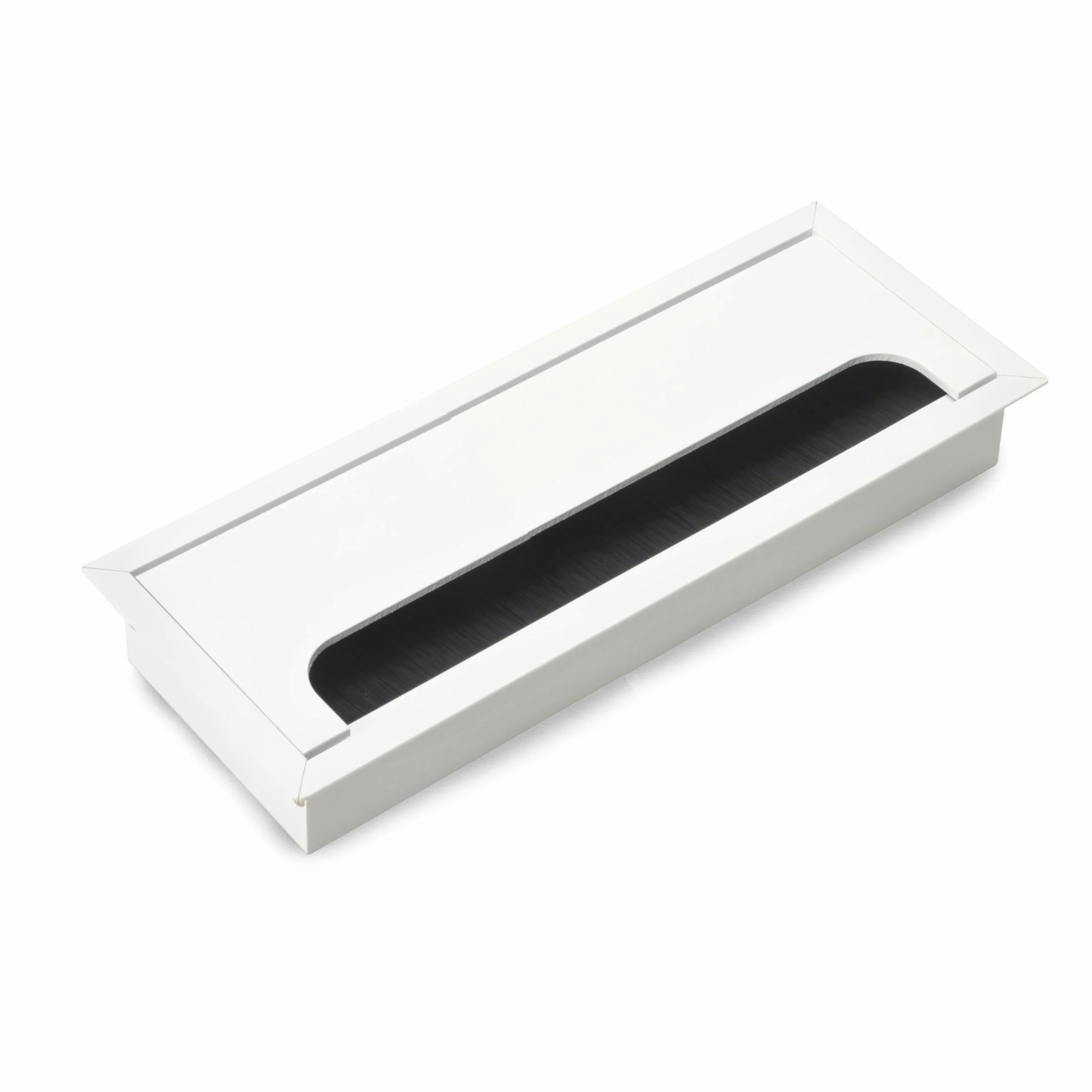 Emuca Pasacables Mesa Rectangular 269x80mm Aluminio Pintado Blanco