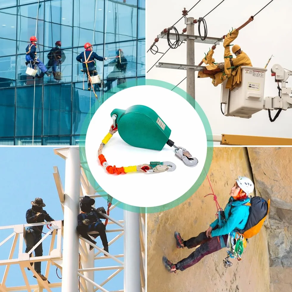 Línea de Vida Retráctil de Seguridad, Dispositivo Anticaídas, 10m, 150kg