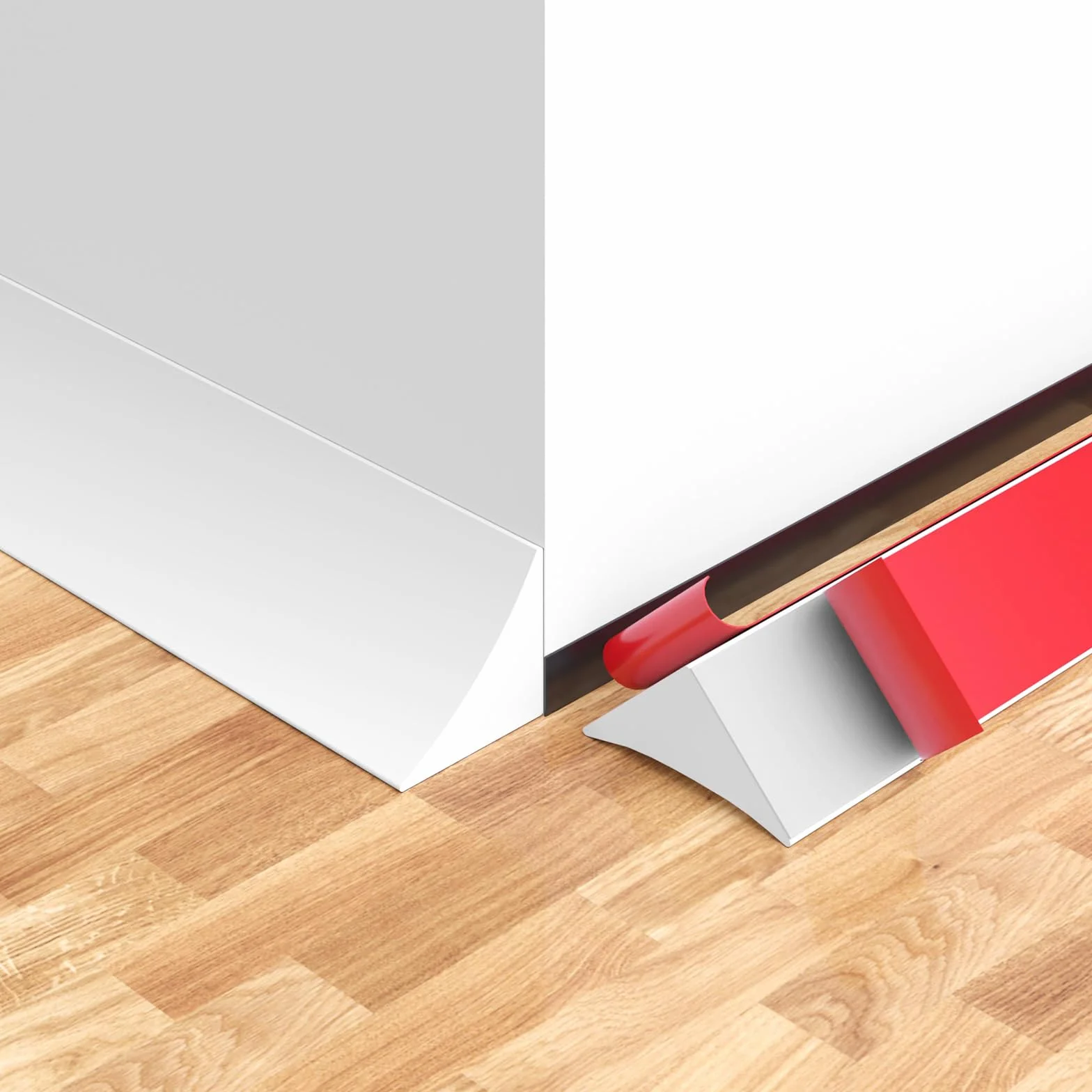 Mouldura Flexible Autoadhesiva en Silicona, 3,05m, Forma de L para Esquinas, Blanco