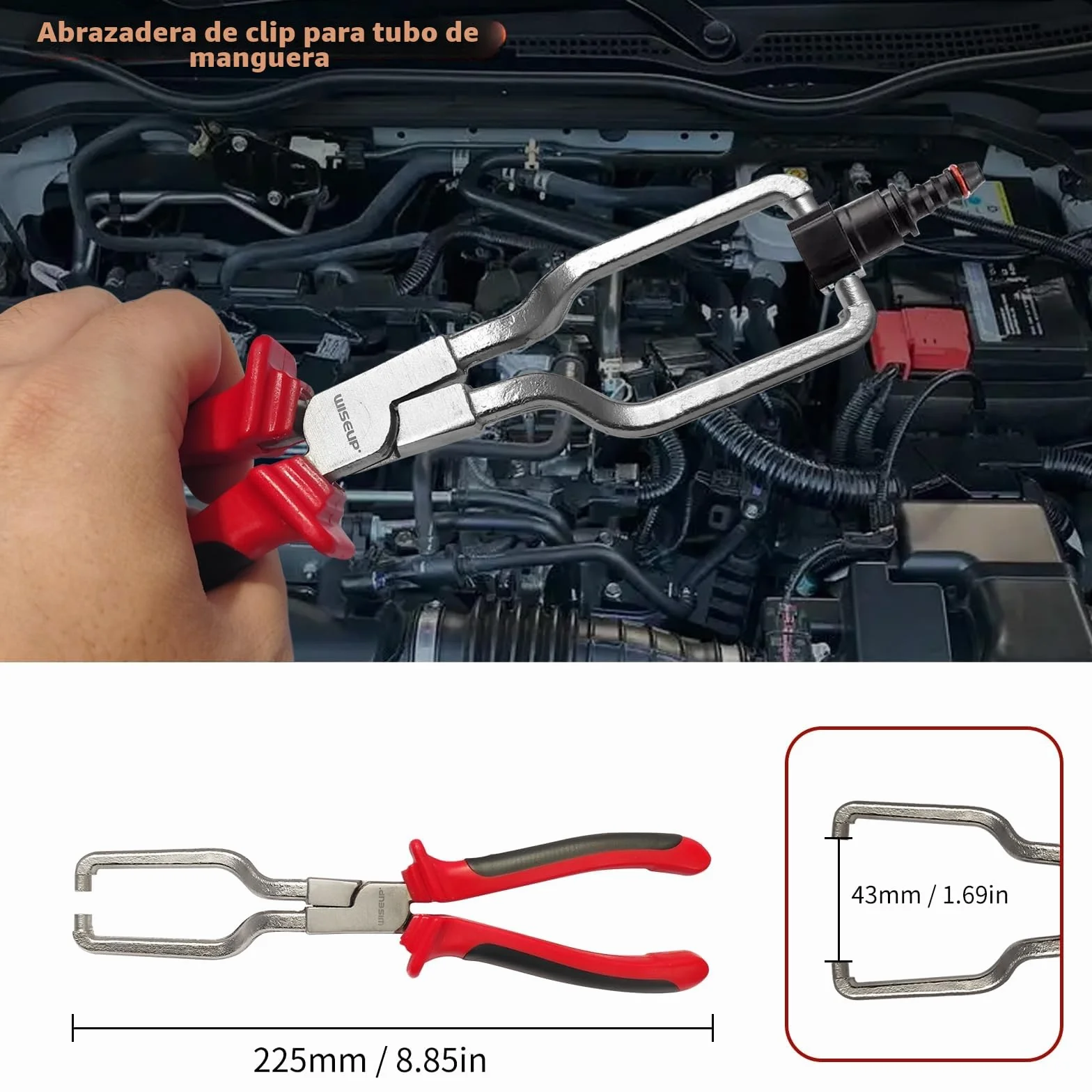 WISEUP Juego de herramientas de desconexión de línea de combustible de 8 piezas - Línea de combustible/abrazadera de manguera/alicates de extracción, herramientas de desconexión eléctrica/pasador de