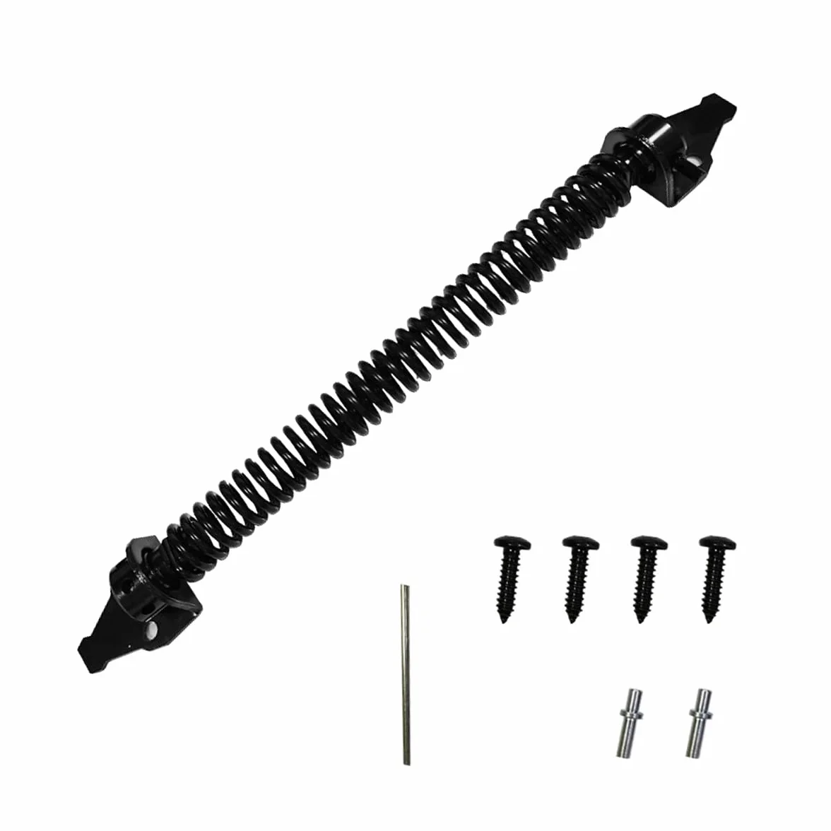 WANGCL Cierrapuertas automático de 14 pulgadas, cierre de puerta ajustable, resorte negro para puertas de jardín, valla de madera, puerta de puerta