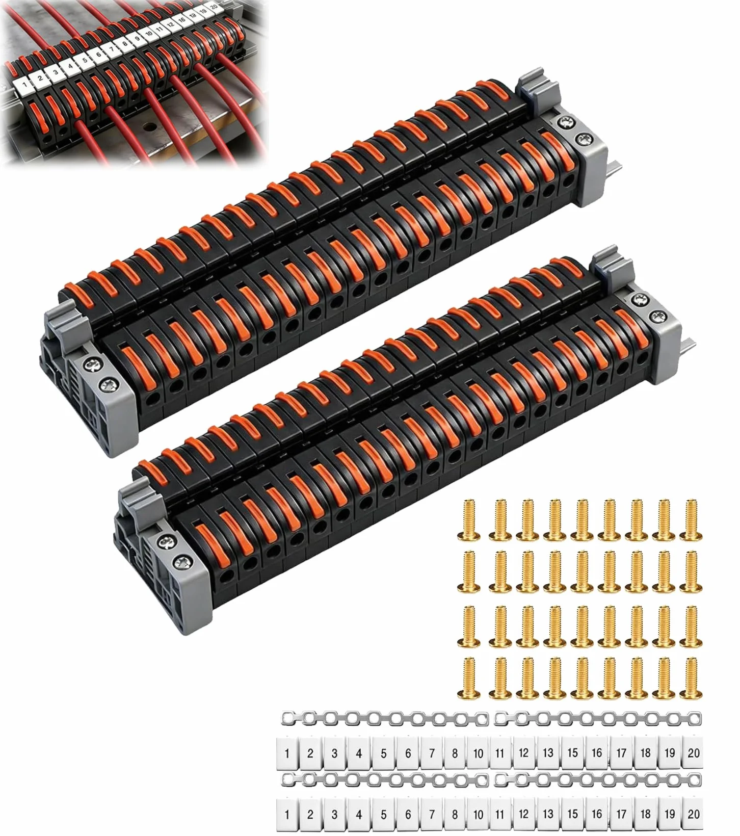 40pcs PCT-211 Bloques de terminales de bornes carril din 0,08 – 4 mm² terminales eléctricos de conexión, terminales enchufables, clemas electricas rapidas para cableado rápido