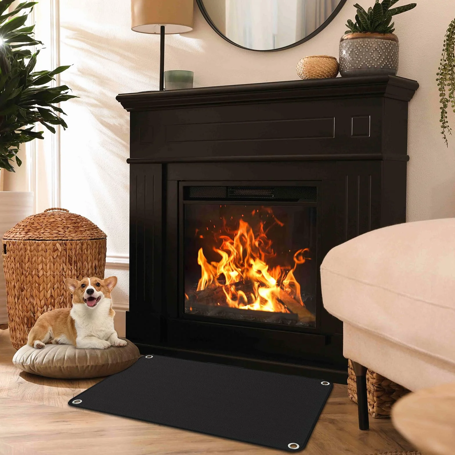 Alfombra Ignifuga para Chimenea, Alfombra Chimenea Ignifuga, Protector Suelo Chimenea, Alfombra de Fibra de Vidrio recubierta de Silicona, Alfombra Ignífuga para Chimenea y Estufa (100 * 180CM)