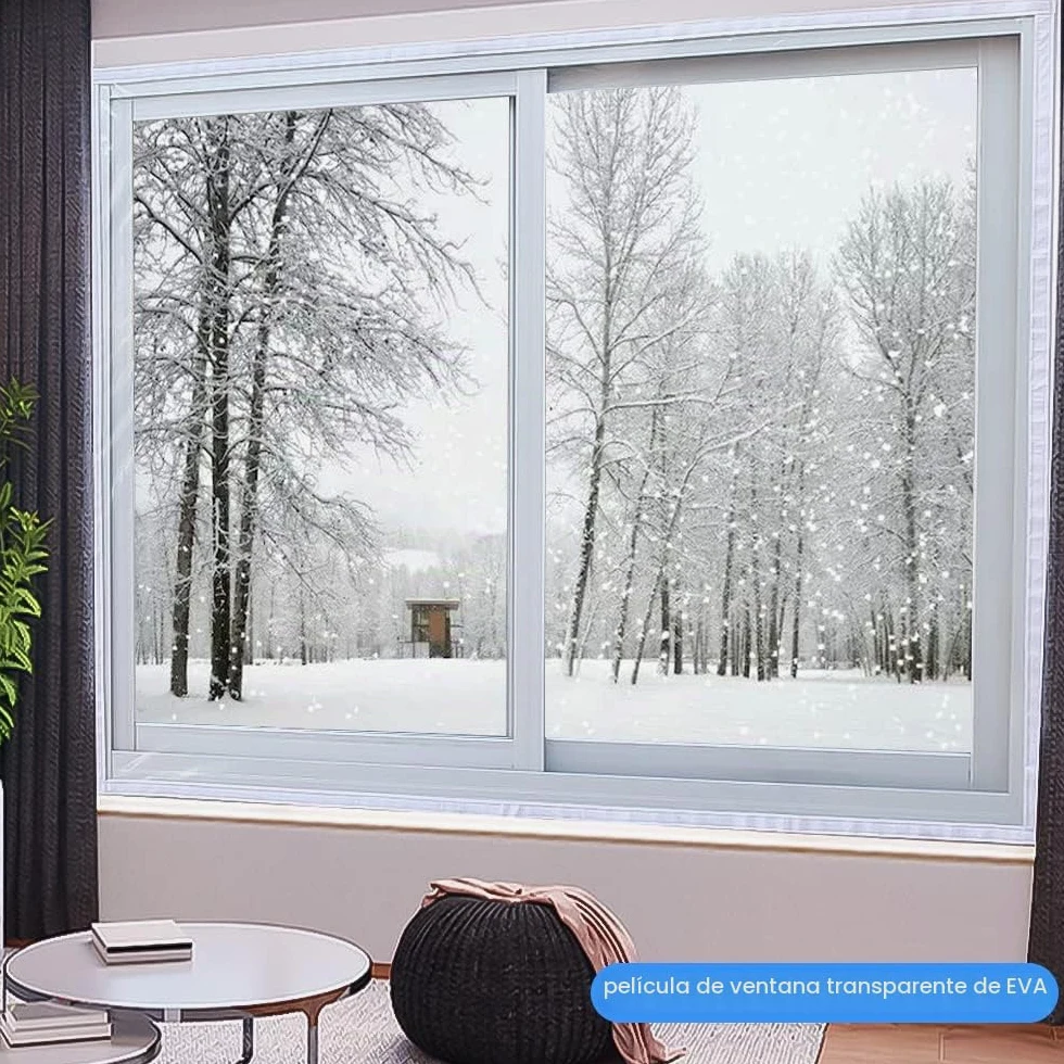 Película térmica para Aislamiento de Ventanas de PVC, lámina Aislante Transparente,Aislante Termico Ventanas para protección contra el frío(200x200 cm)