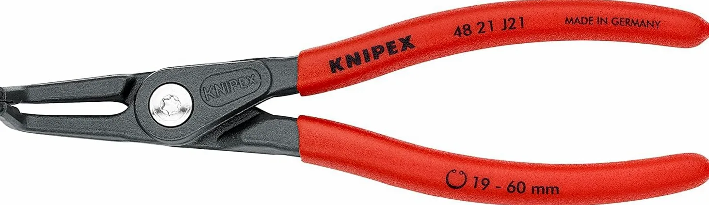 KNIPEX Alicate de precisión para arandelas para arandelas interiores en taladros con cartulinas autoservicio Mangos, 48 21 J21 SB