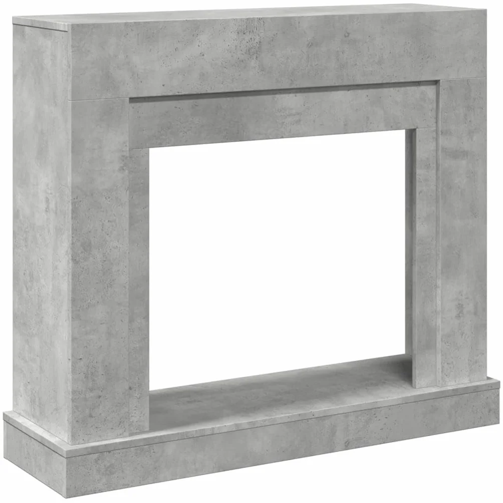 vidaXL Borde de Chimenea Madera ingeniería Gris hormigón 100x30x87,5cm, Envolvente de Chimenea, repisa de Chimenea, repisa de Chimenea