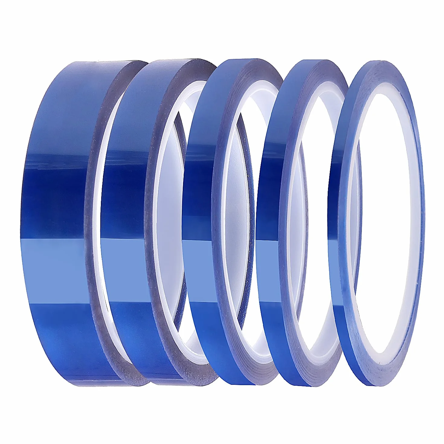 5 Rollos 3/6/8/12/20 mmx33m Cinta Resistente al Calor, Cinta Térmica para Sublimación, Cintas Térmicas, para Impresión Electrónica, Manualidades, Azul