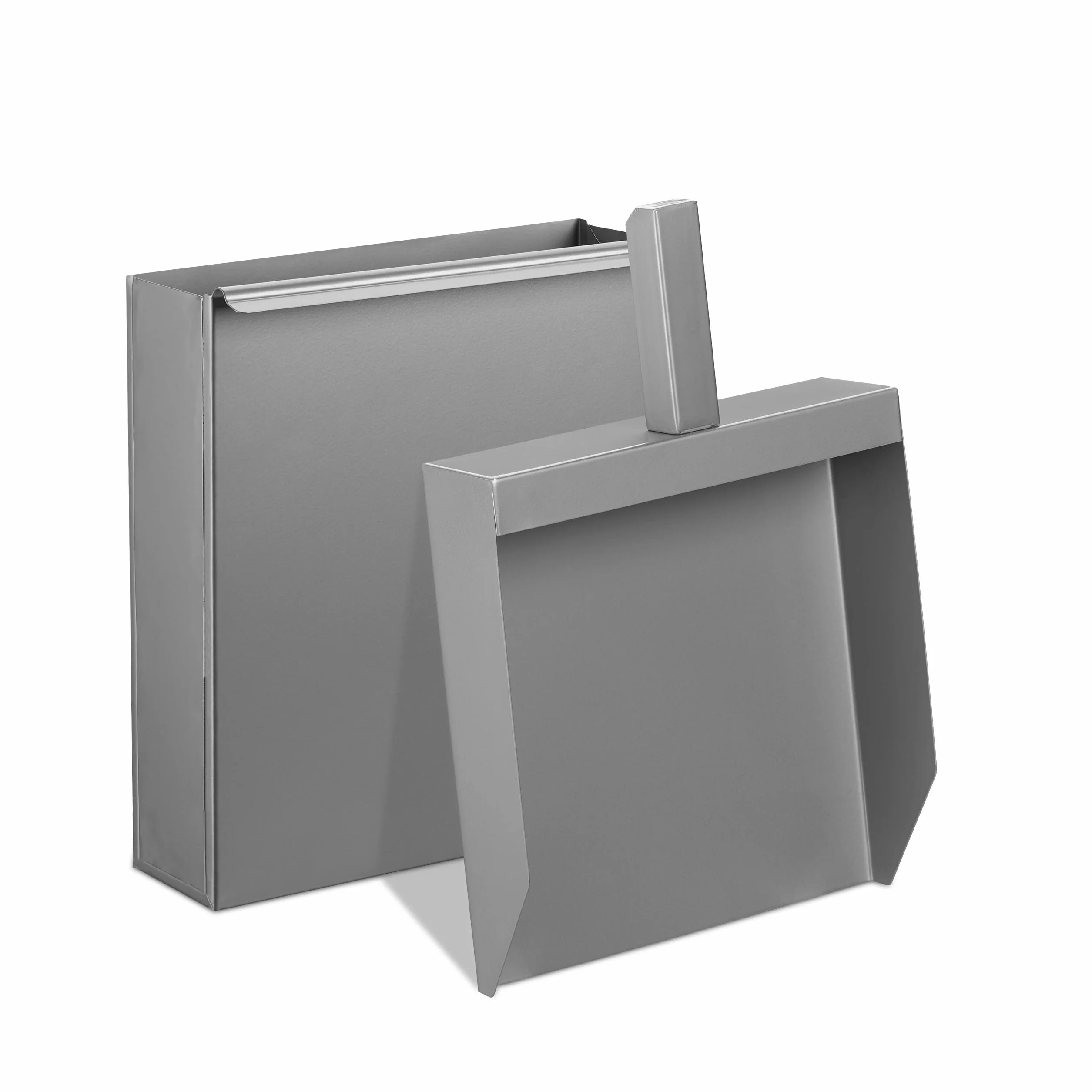 Relaxdays Caja Cenizas Recogedor, Acero, Contenedor Cenizas Chimenea y Estufa, 35,5 x 23 x 9 cm, Pala Cenizas, Plateado