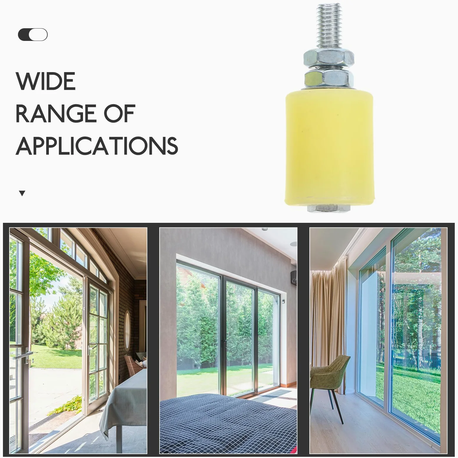 Housoutil Rueda de puerta deslizante de nylon guijarro para puerta eléctrica bloque de polea silenciador antioxidante 4 piezas para puertas de garaje y rieles