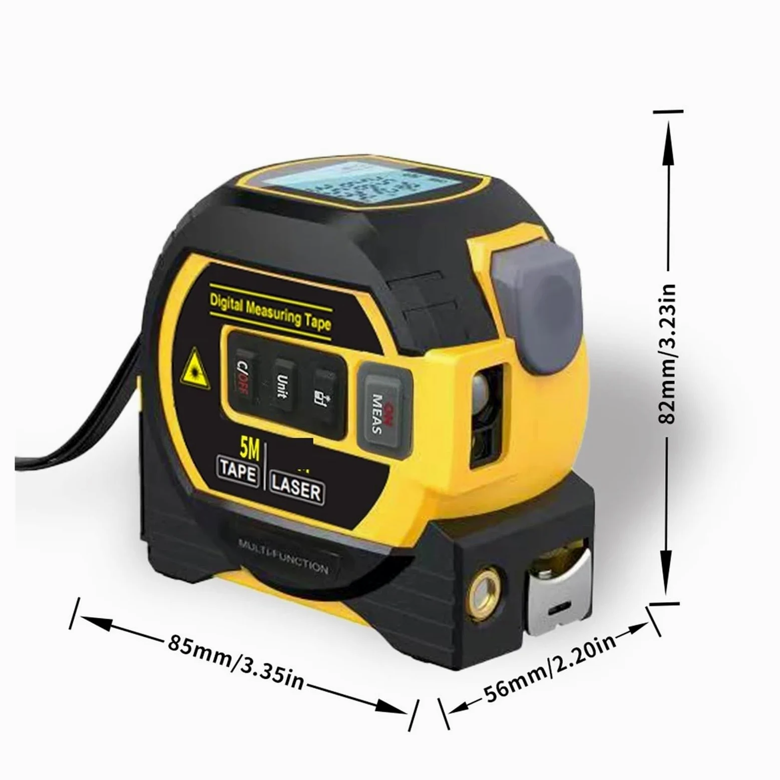 Cinta Métrica 3 En 1, Cinta Métrica Digital, Telémetro De Alta Precisión, Cinta Métrica De Acero, 1 Ud.(60m)