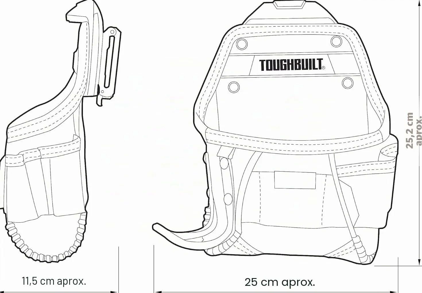 TOUGHBUILT TOU-CT-24 Bolsa para proyectos con Lazo para Martillo