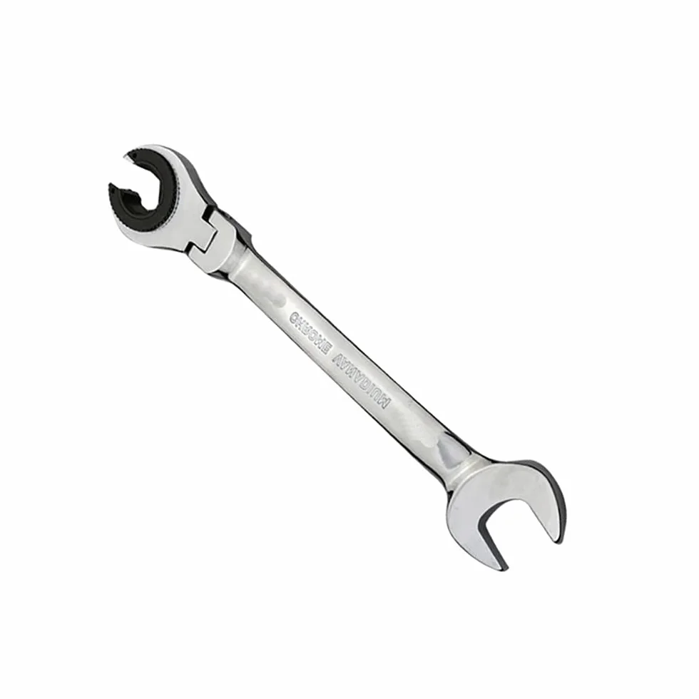 TopHomer Llave de carraca flexible de 10 mm, doble extremo abierto, pulido brillante, carraca, llave de percusión, acero cromo vanadio, llave de tubo