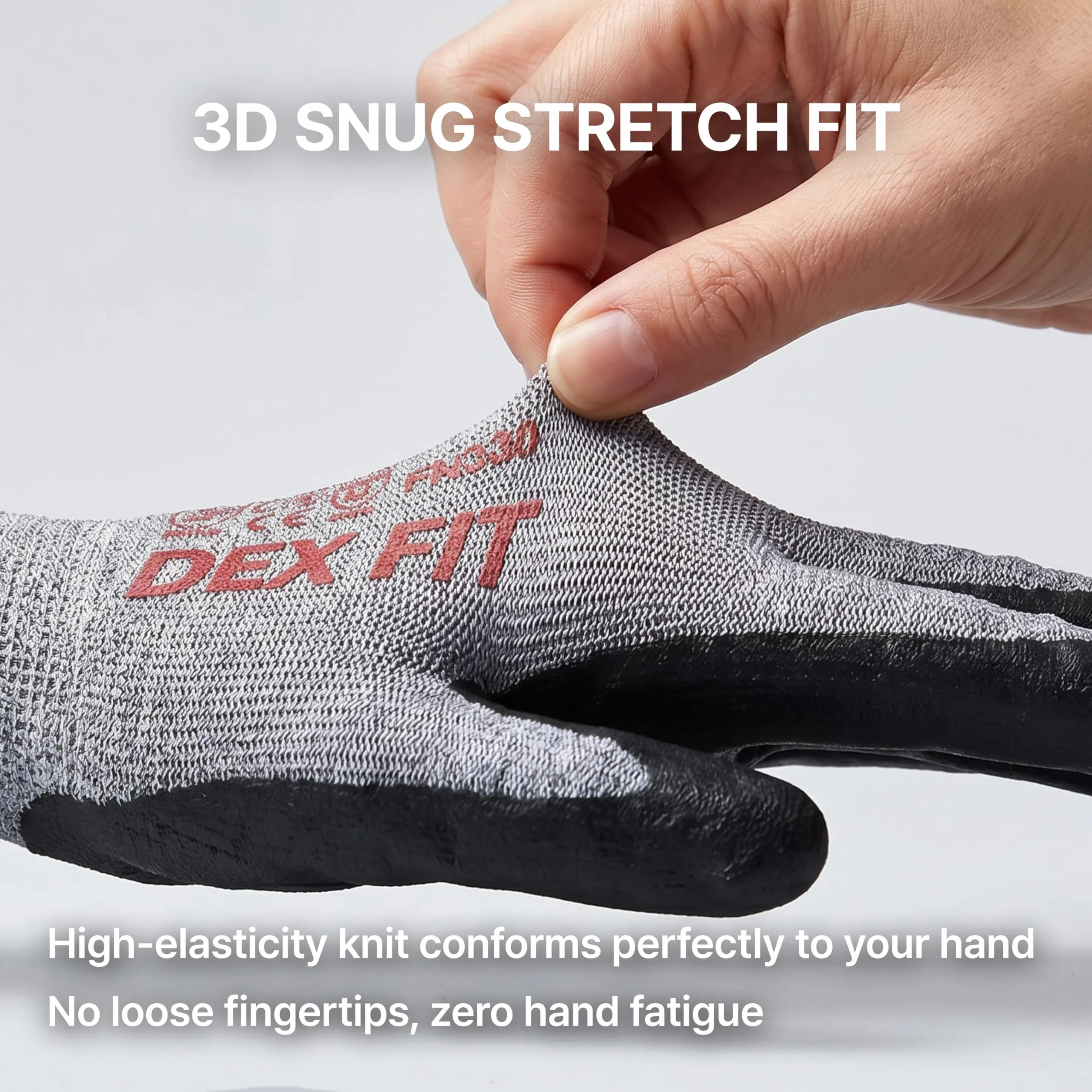 DEX FIT Guantes de Trabajo FN330, Nitrilo, Recubrimiento de Espuma Duradero, Táctil, Lavable