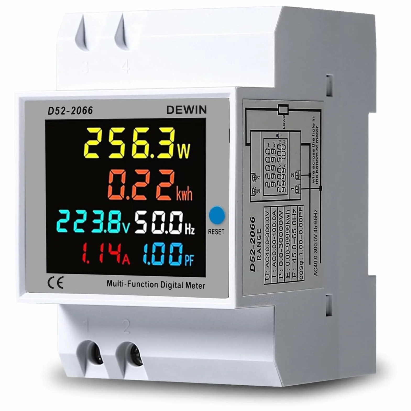 DEWIN Medidor de Consumo Electrico,AC 40-300V 100A Medidor de Energía Eléctrica Digital Contador de Energía Monofásico Contador Digital Electrico para La Medición del Consumo Eléctrico
