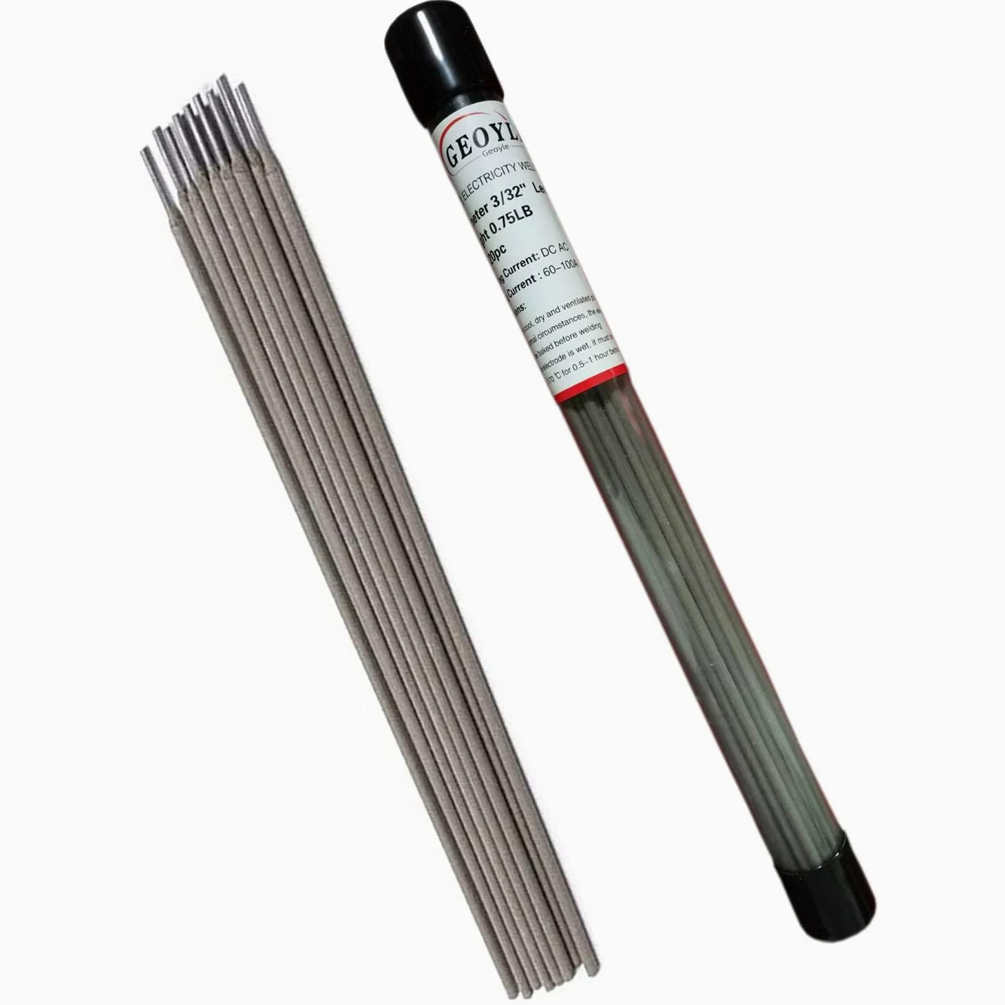 E4303 - Varillas de soldadura por arco de 3/32 x 12 pulgadas, 20 varillas de acero al carbono, varilla de soldadura de hierro (0.75 libras)
