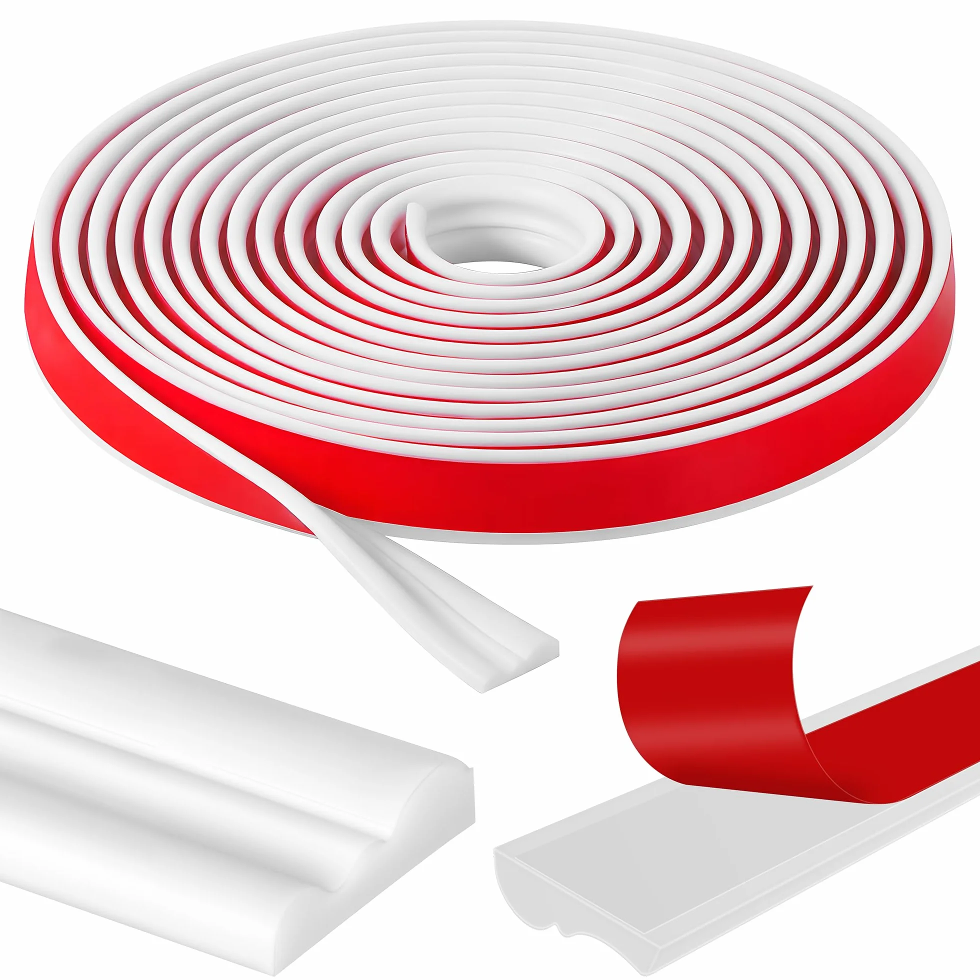 Starvortex Molduras Pared Autoadhesivas, 7m x 2,79cm Molduras Decorativas Pared, Kits de Moldura Adhesiva para Rodapies Zocalos Blanco