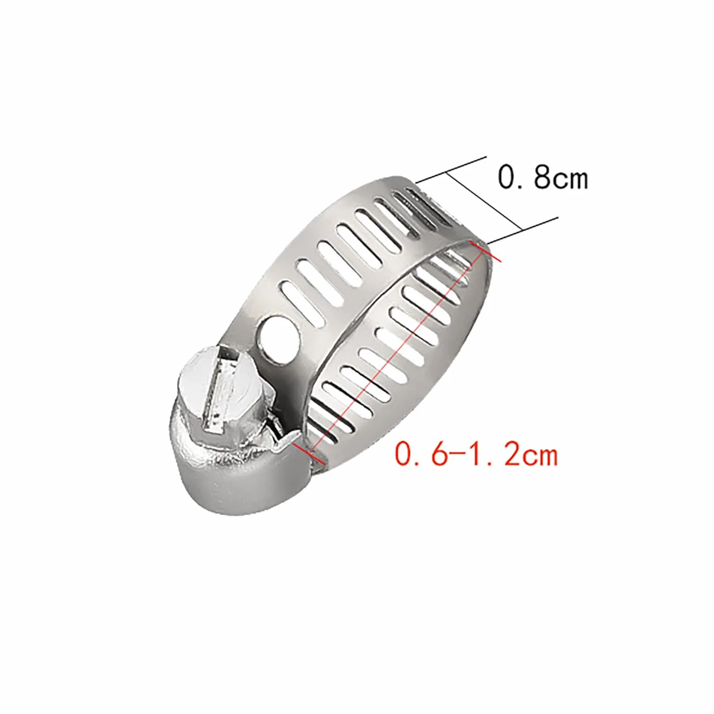 Abrazadera de manguera ajustable de acero inoxidable 6-12mm 10 pcs