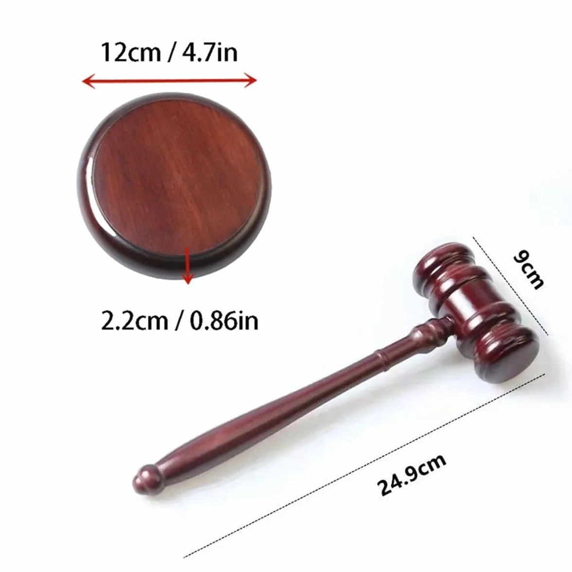 Richterhammer Holz Richter Hammer Set:Juez de madera,Subasta de madera,Mazo de juez de madera,Juego de martillo de subastas de madera,Mazo de juez y bloque,Se aplica a jueces,abogados,subastas.