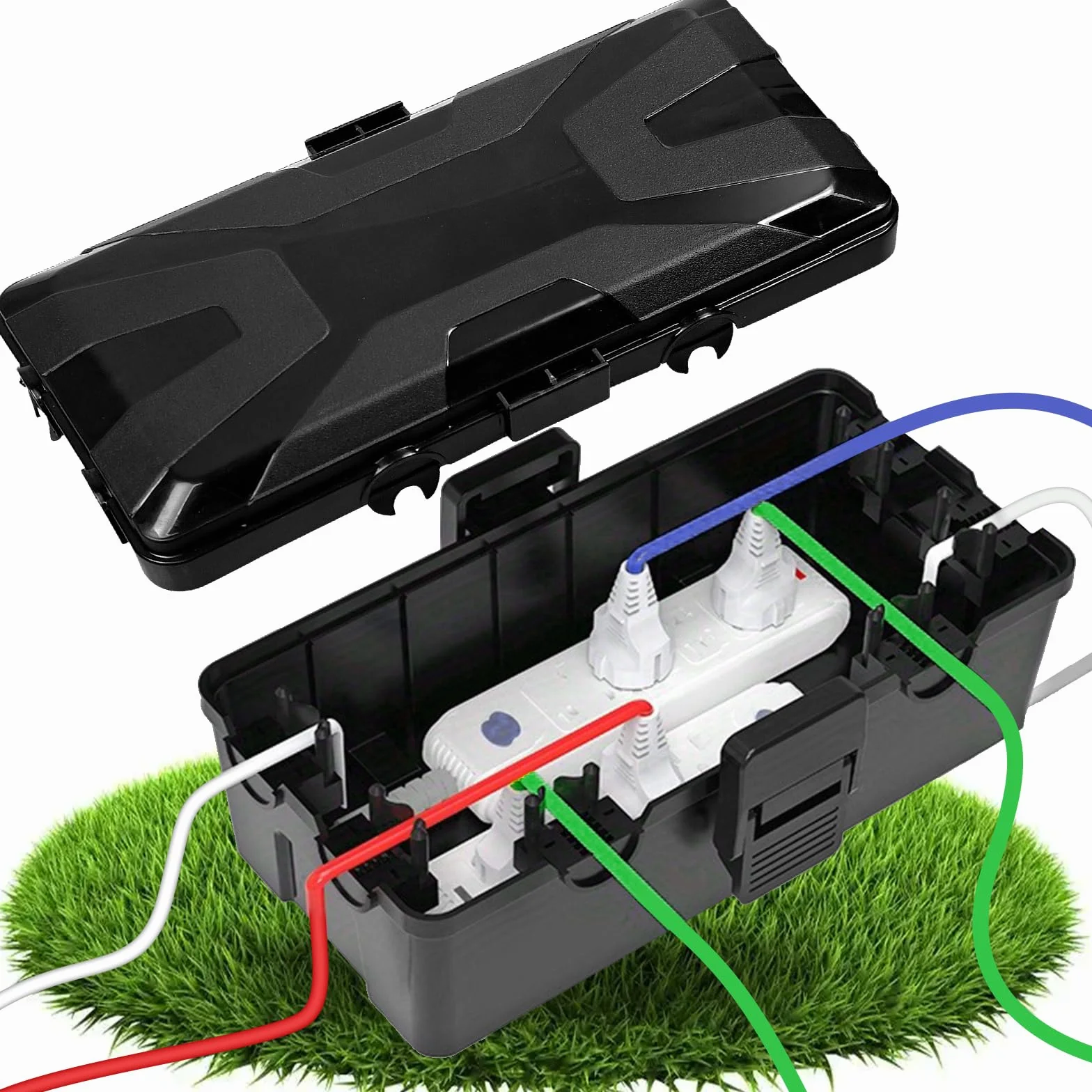 Caja Estanca Exterior Eléctrica Impermeable IP54 Con 6 Entradas De Cable Para Proteger Cables Alargadores Enchufes Y Luces 25X12X7 CM