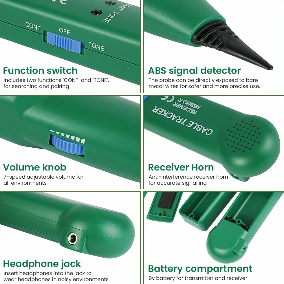 Flintronic Probador de Circuitos, Rastreador de Cables Multifunción, Buscador de Líneas y Generador de Tonos