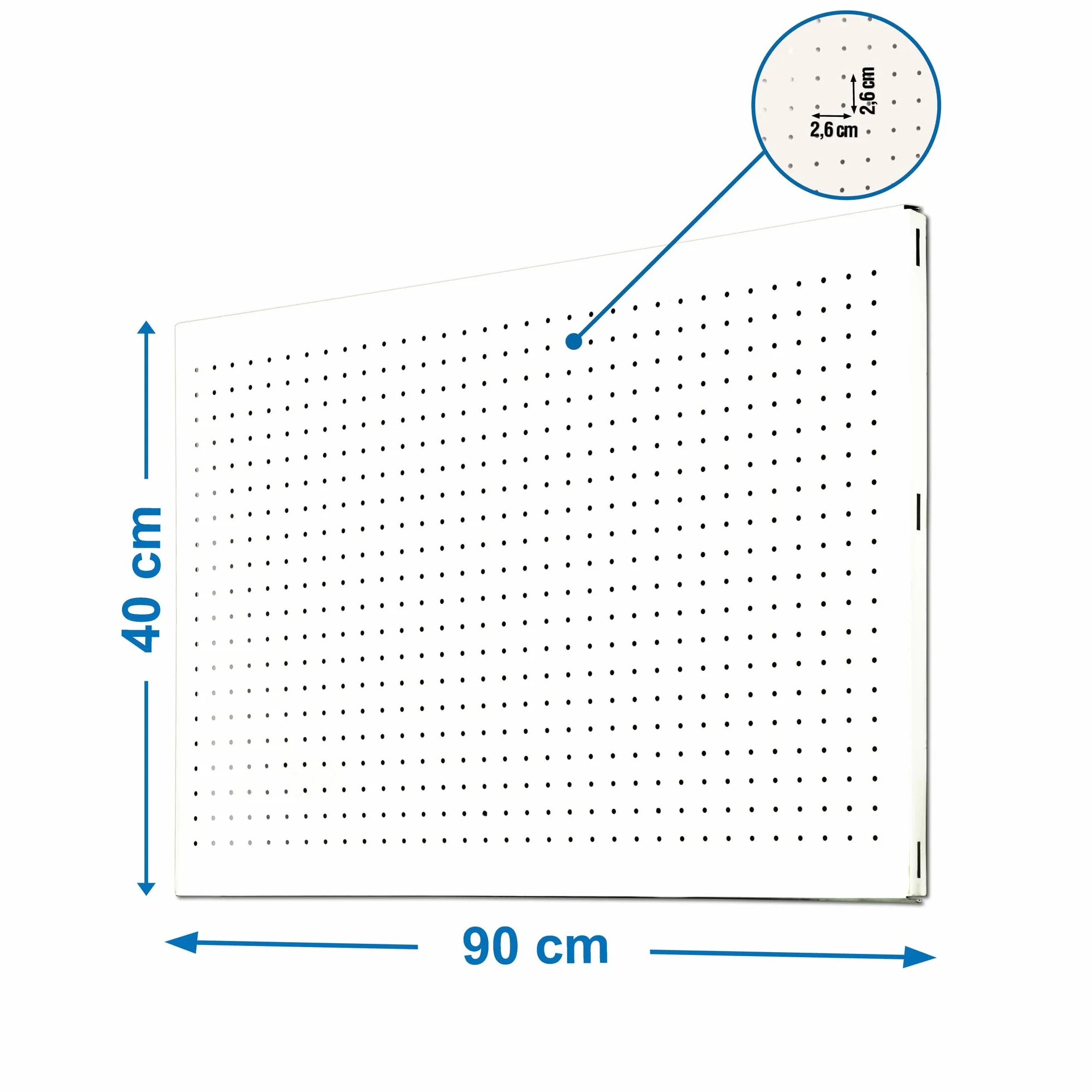 Simon Rack Panel Herramientas Pared, 900x400 mm, Metal, Blanco