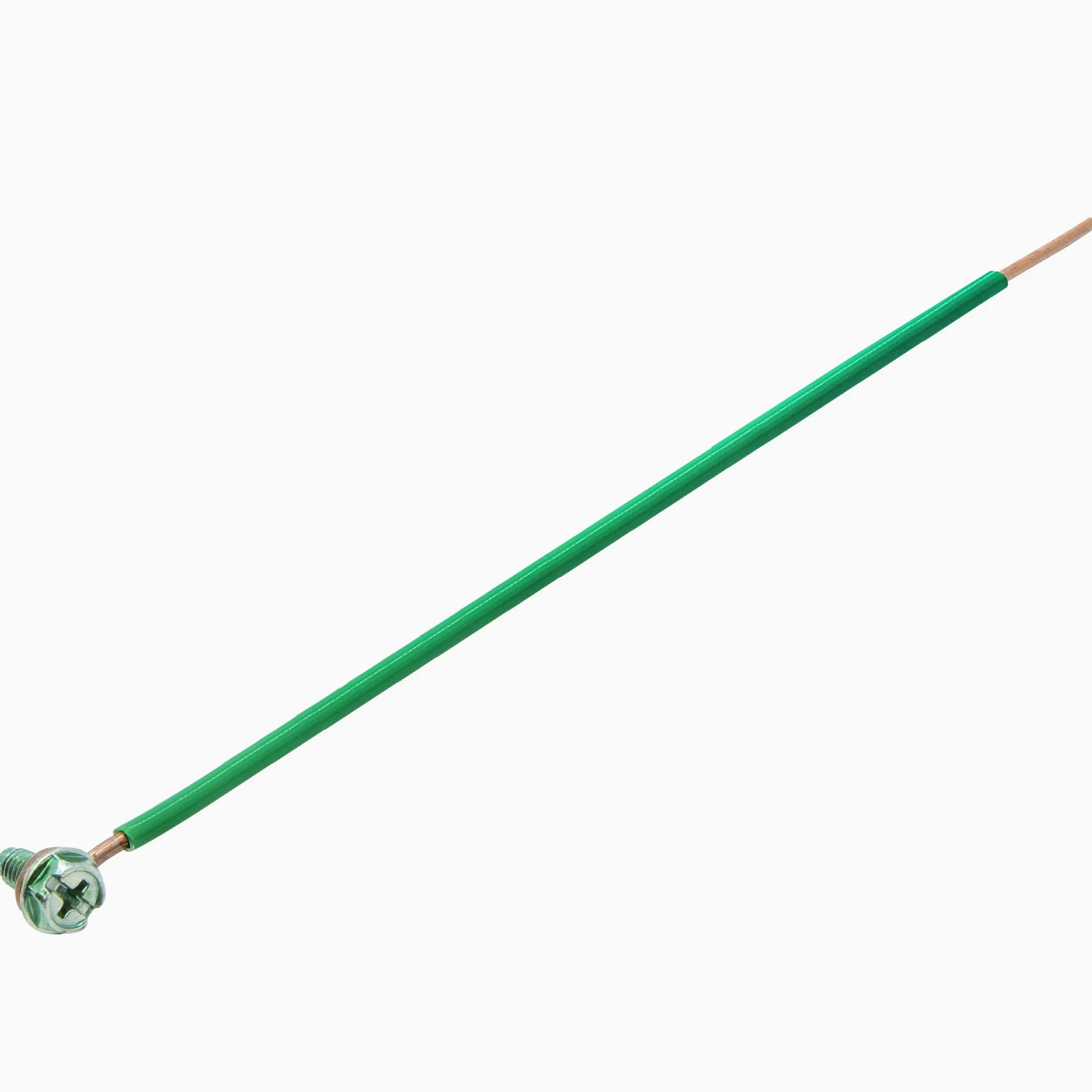 Maxxima 8 pulgadas. 12 AWG 1 cable sólido pelado a tierra coletas con tornillos, verde (paquete de 100)