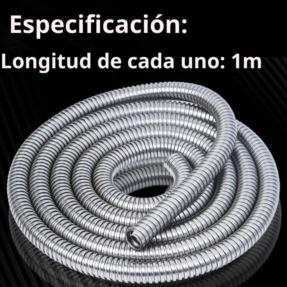 Manguera de metal de acero inoxidable, tubo de roscado corrugado, carcasa de alambre, tubo de protección de alambre-25mm * 1m