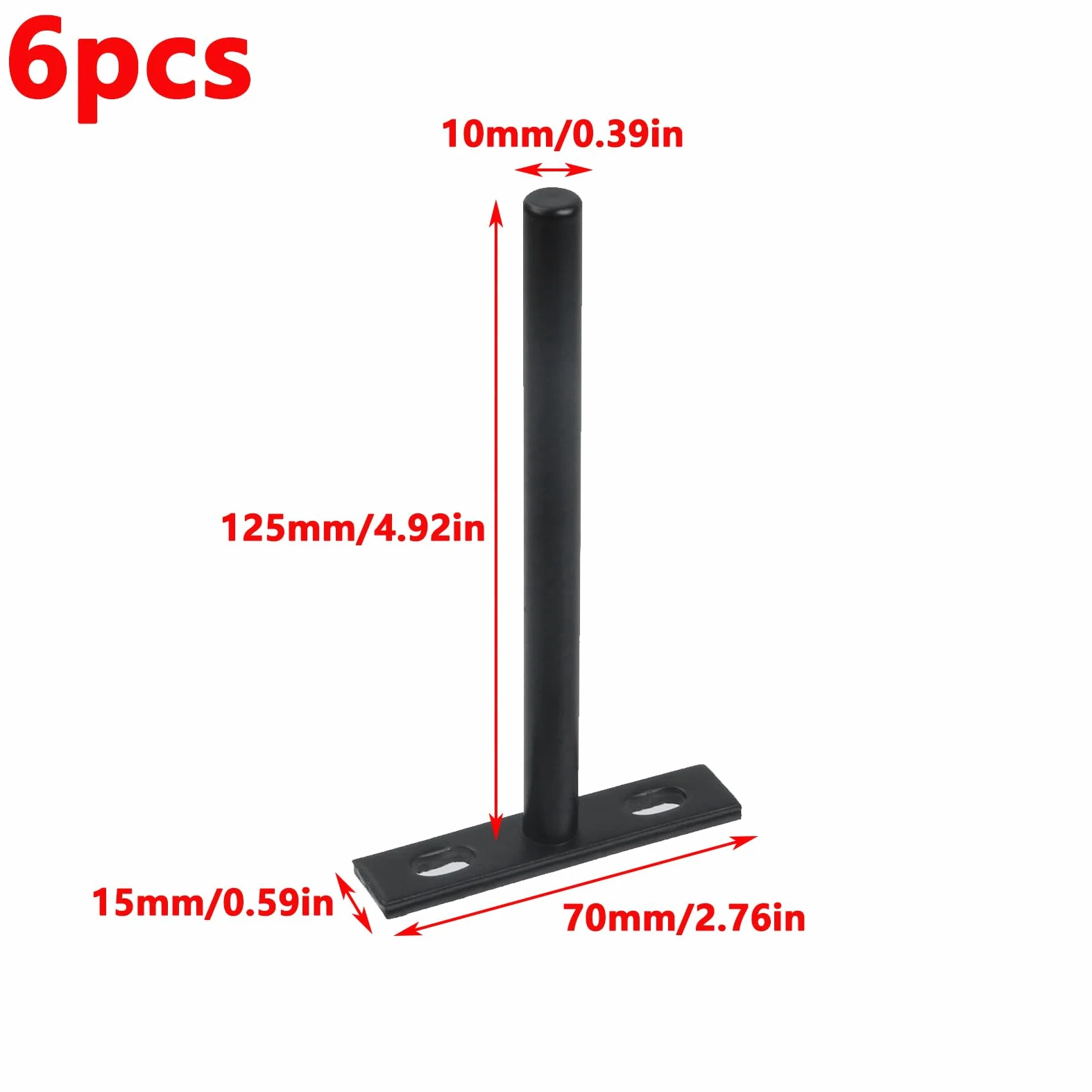 Antrader Soportes flotantes de acero sólido de 5 pulgadas, 6 soportes de estante ciego (grande) soporte de estante flotante oculto para estantes de madera flotantes, negro mate