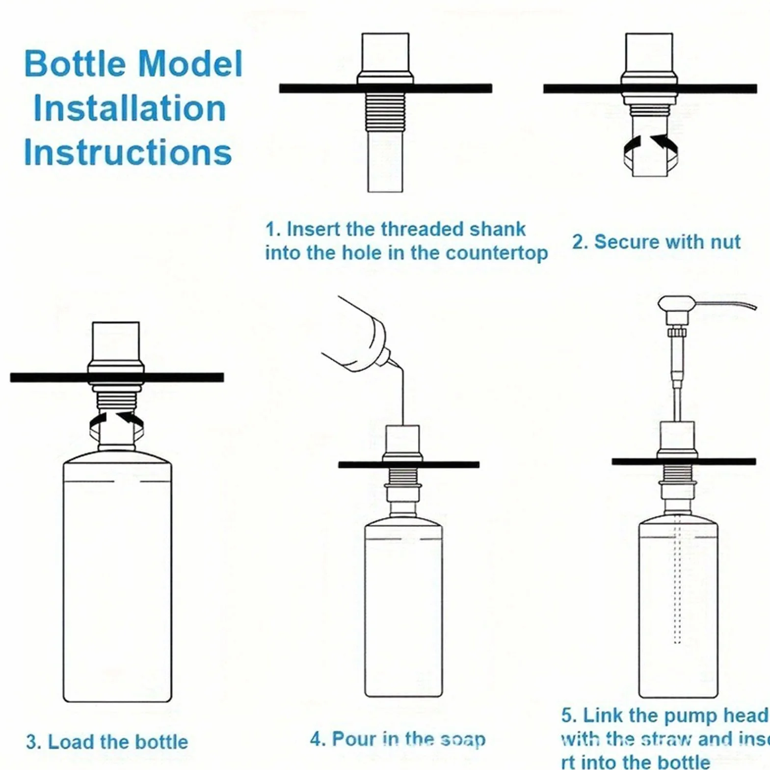 Dispensador de jabón para fregadero de cocina, dispensador de jabón de acero inoxidable, dispensador de jabón líquido, botella de jabón de 350 ml/500 ml, rotación de 360 grados, herramientas de