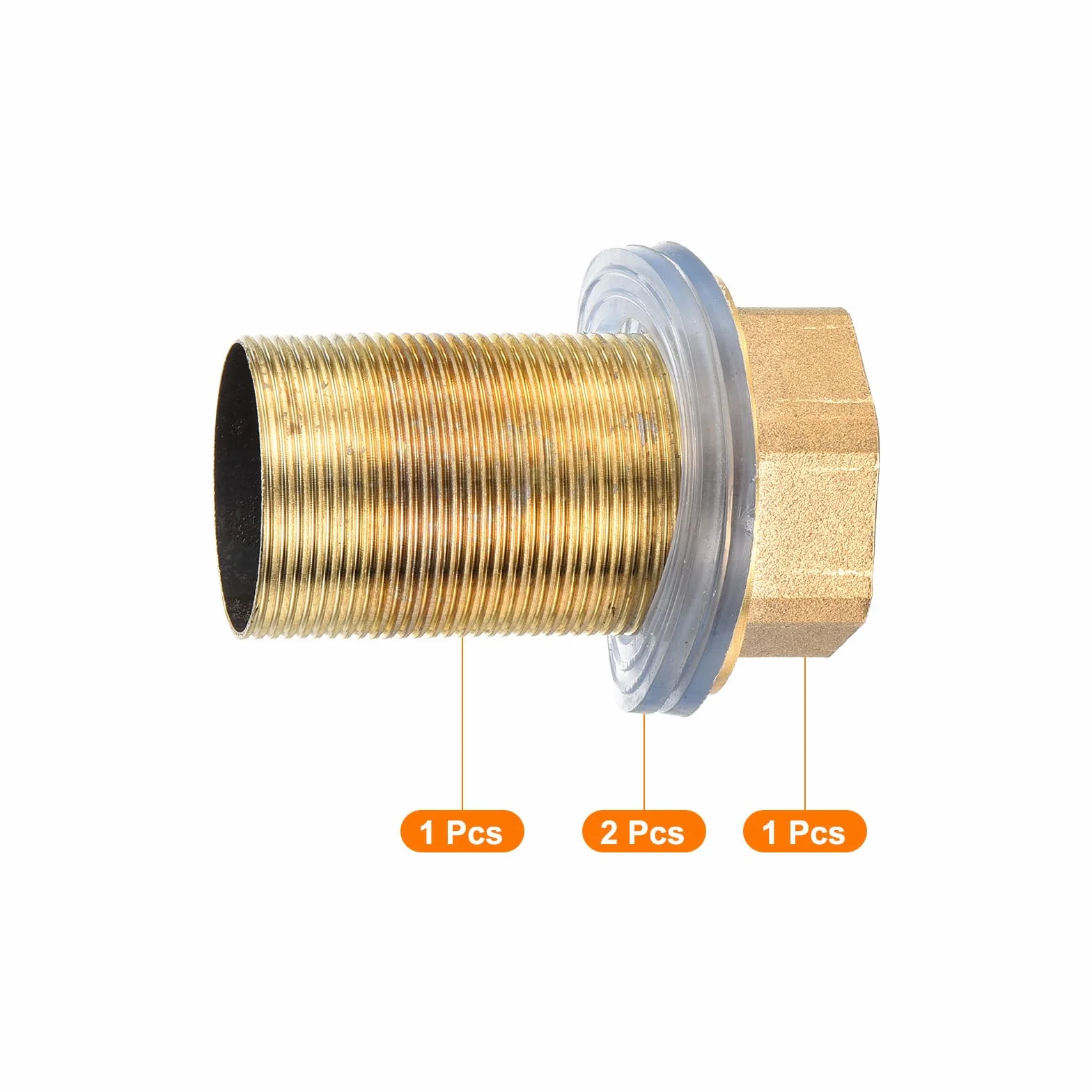 QUARKZMAN 1 Pieza 2.36 Pulgadas Tubo de Montaje de Extensión de Grifo con Arandelas, Tuerca de Bloqueo, Kit de Accesorios de Grifo, Bronce