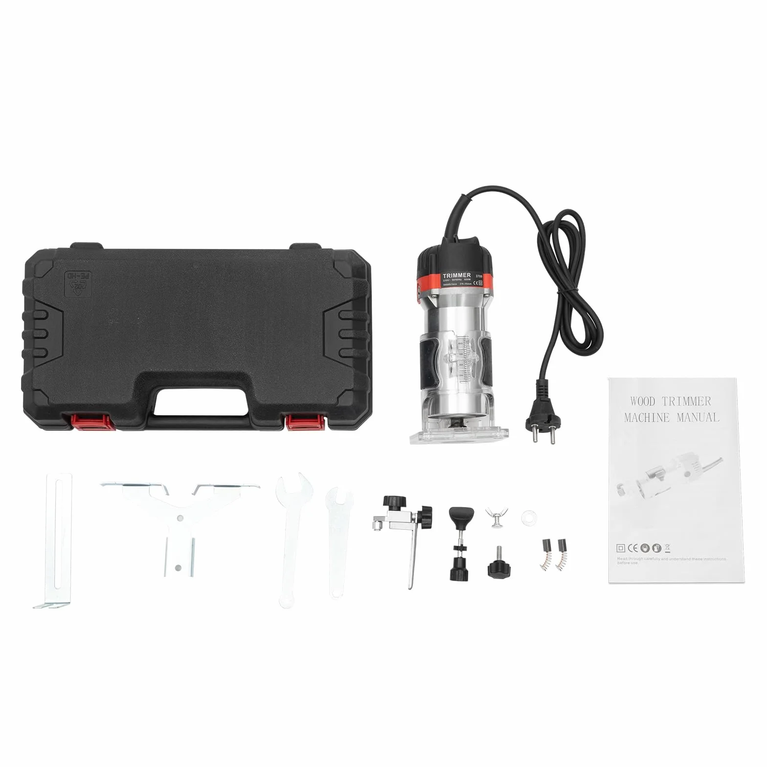 Fresadora de cantos, fresadora manual eléctrica de 800W, 30000 rpm, con carcasa de aluminio para trabajar la madera