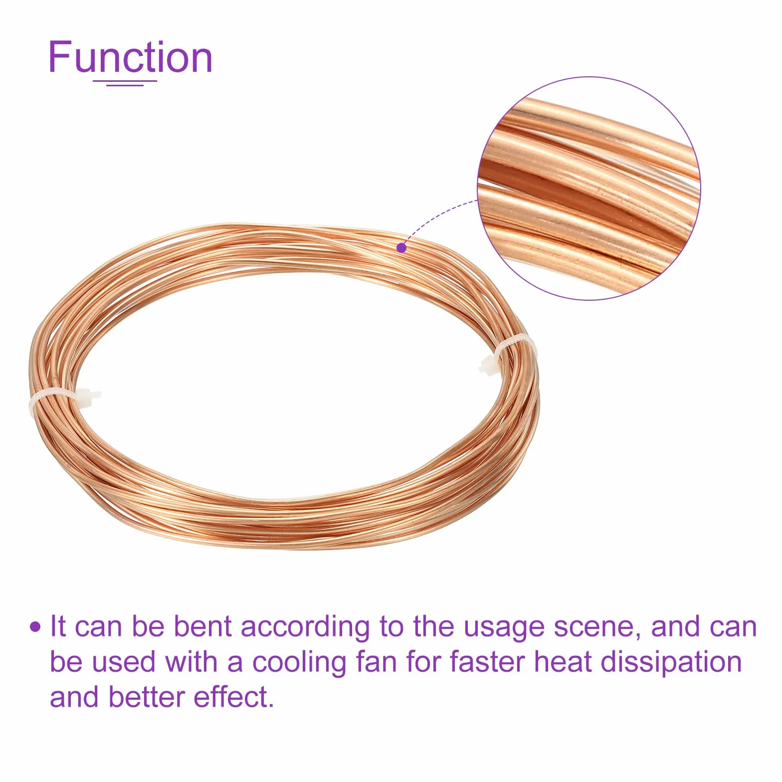 DMiotech Tubería de Cobre Flexible 0,8mm x 1,8mm Largo 6,0M para Aire Acondicionado