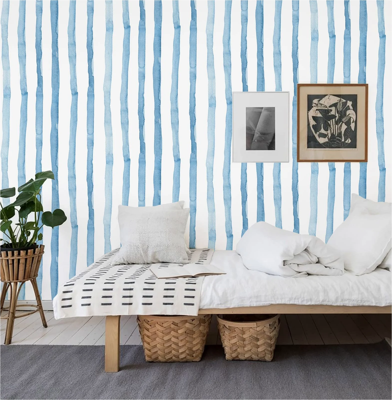 myforHD Papel Pintado Autoadhesivo Vinilo Adhesivo Muebles Impermeable Moderno Geométrico de Rayas para Decoración de Paredes en Baño, Sala de Estar, Dormitorio, y Muebles de Cocina